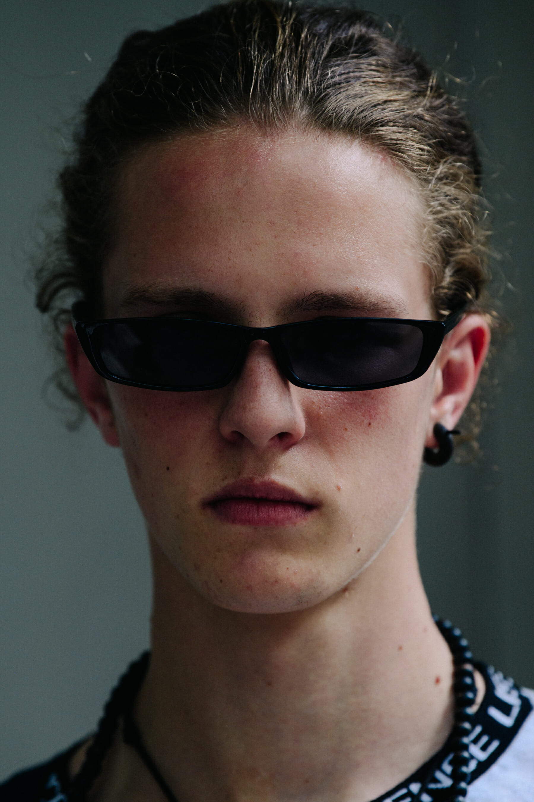 Portrait of model wearing glasses