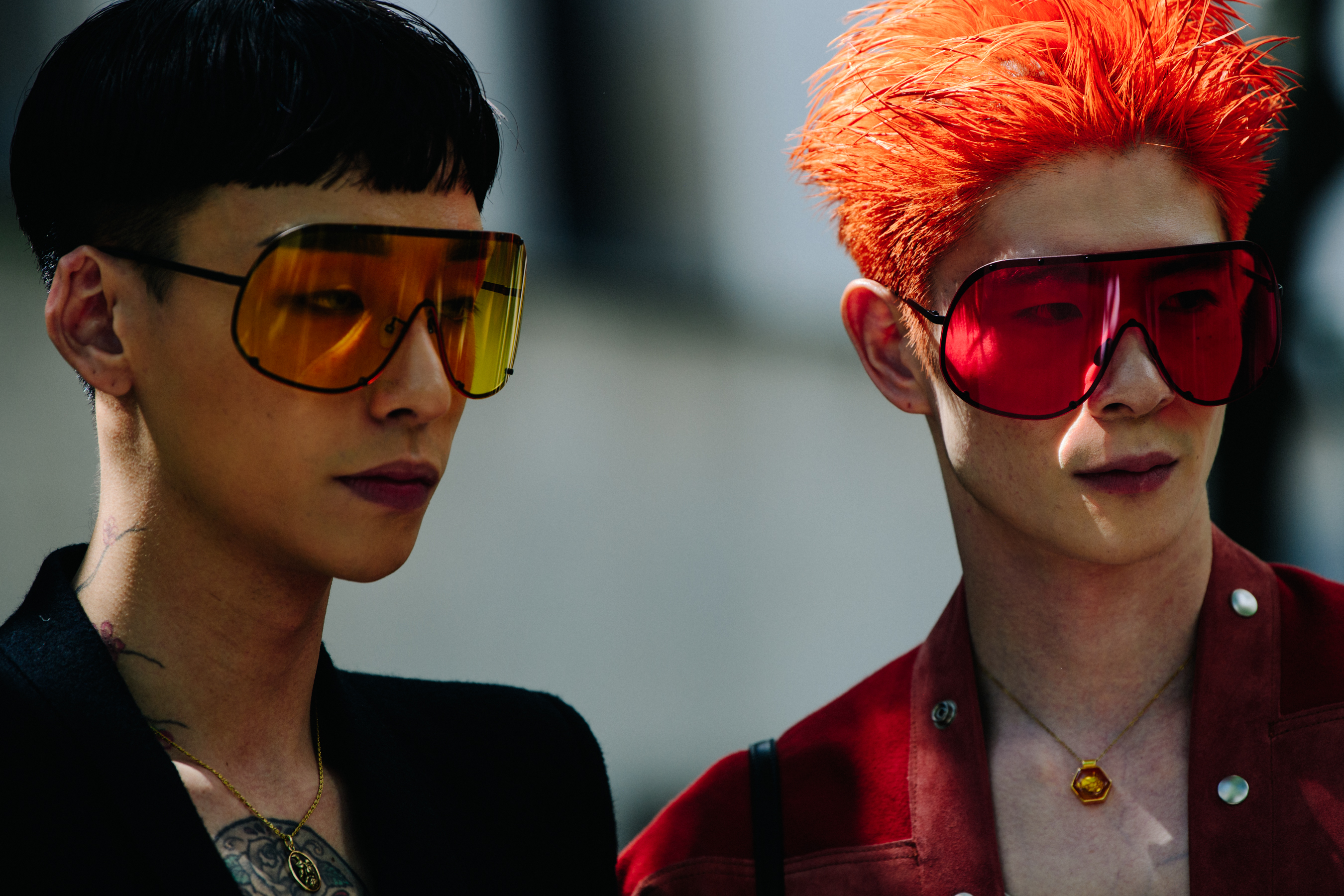 Models wearing Rick Owens sunglasses