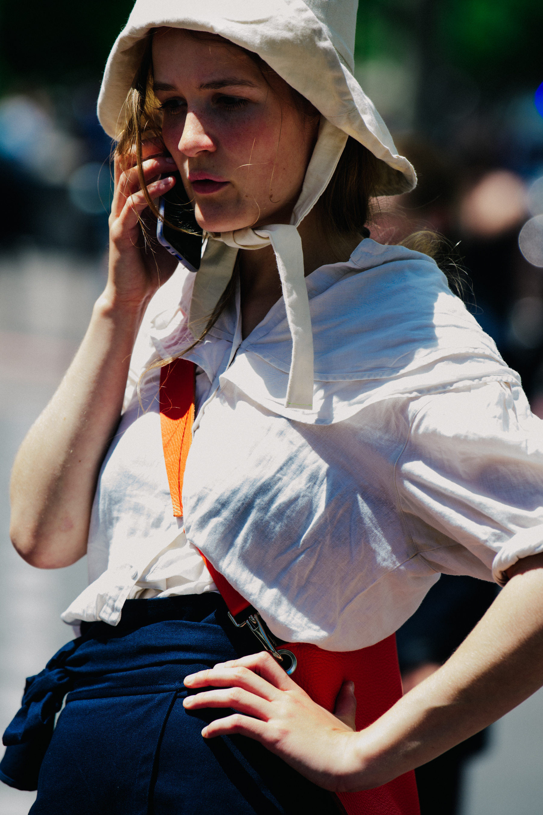 Woman wearing white shirt