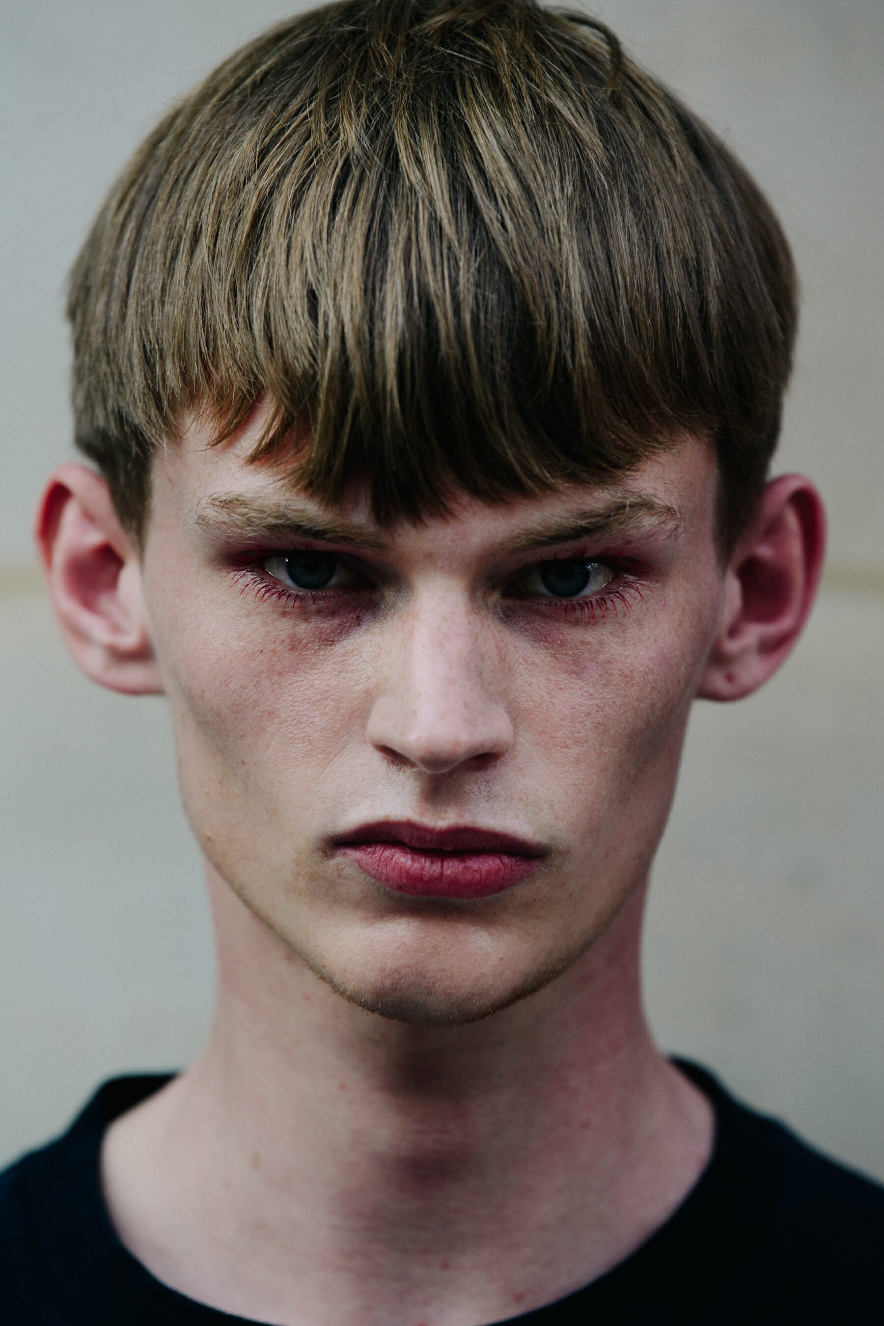 Portrait of model with blonde hair