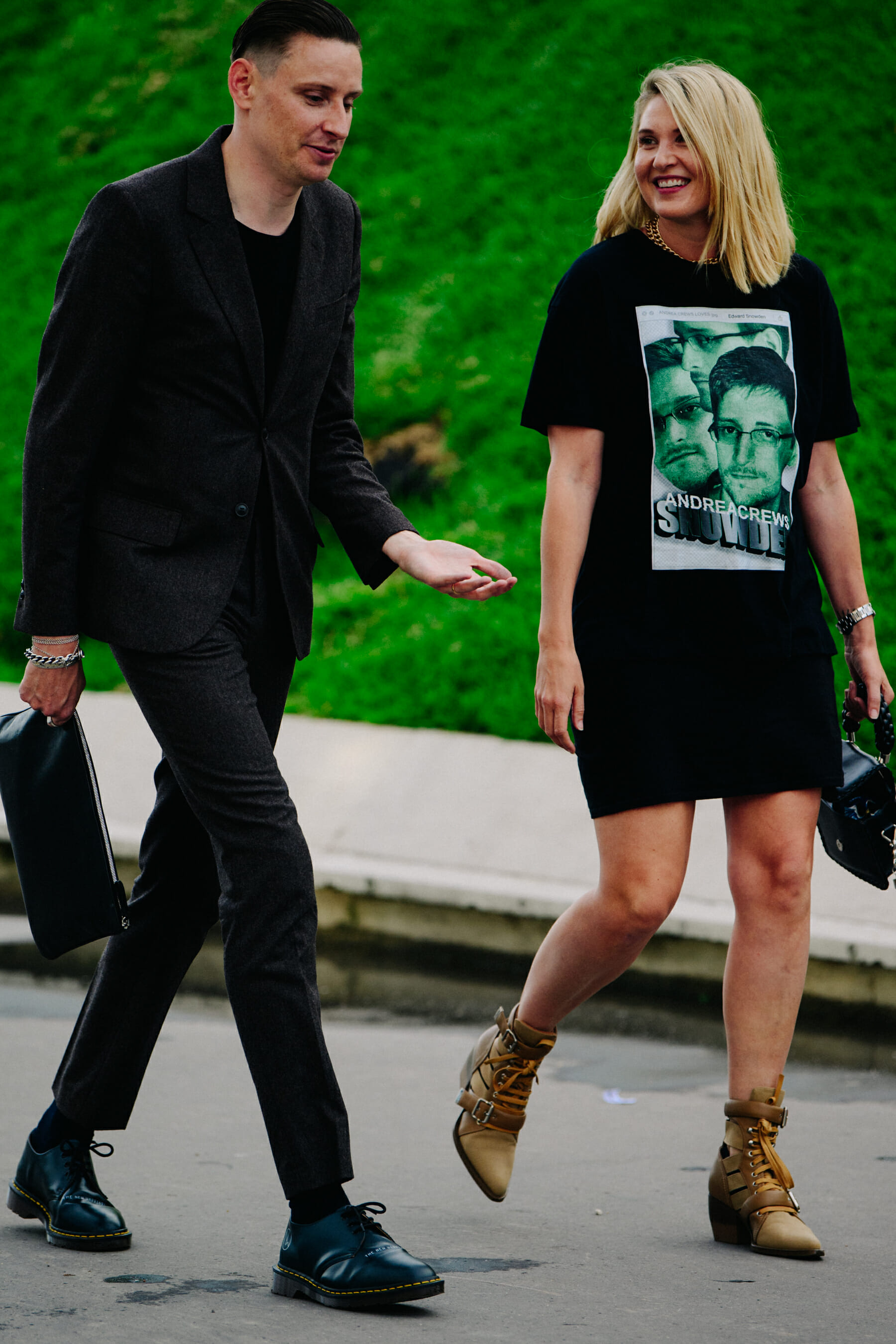 Couple wearing black