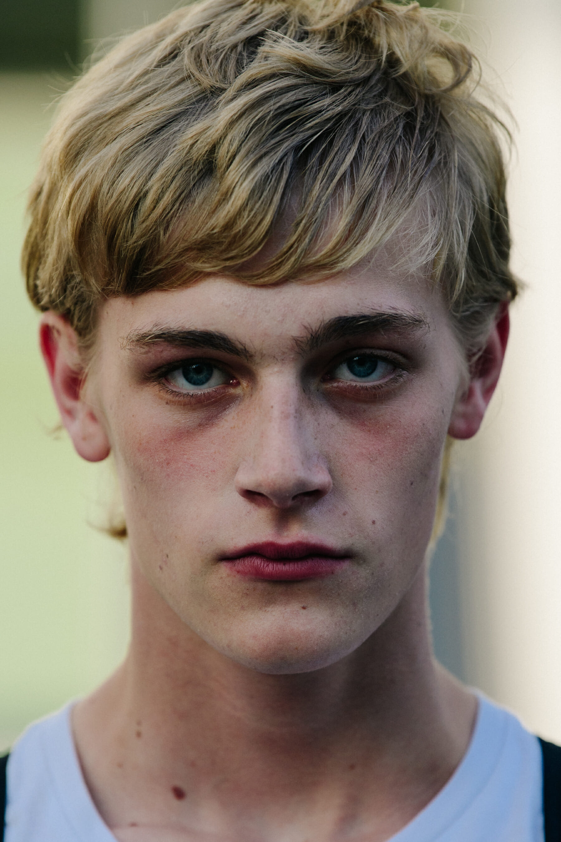 Portrait of model with blue eyes