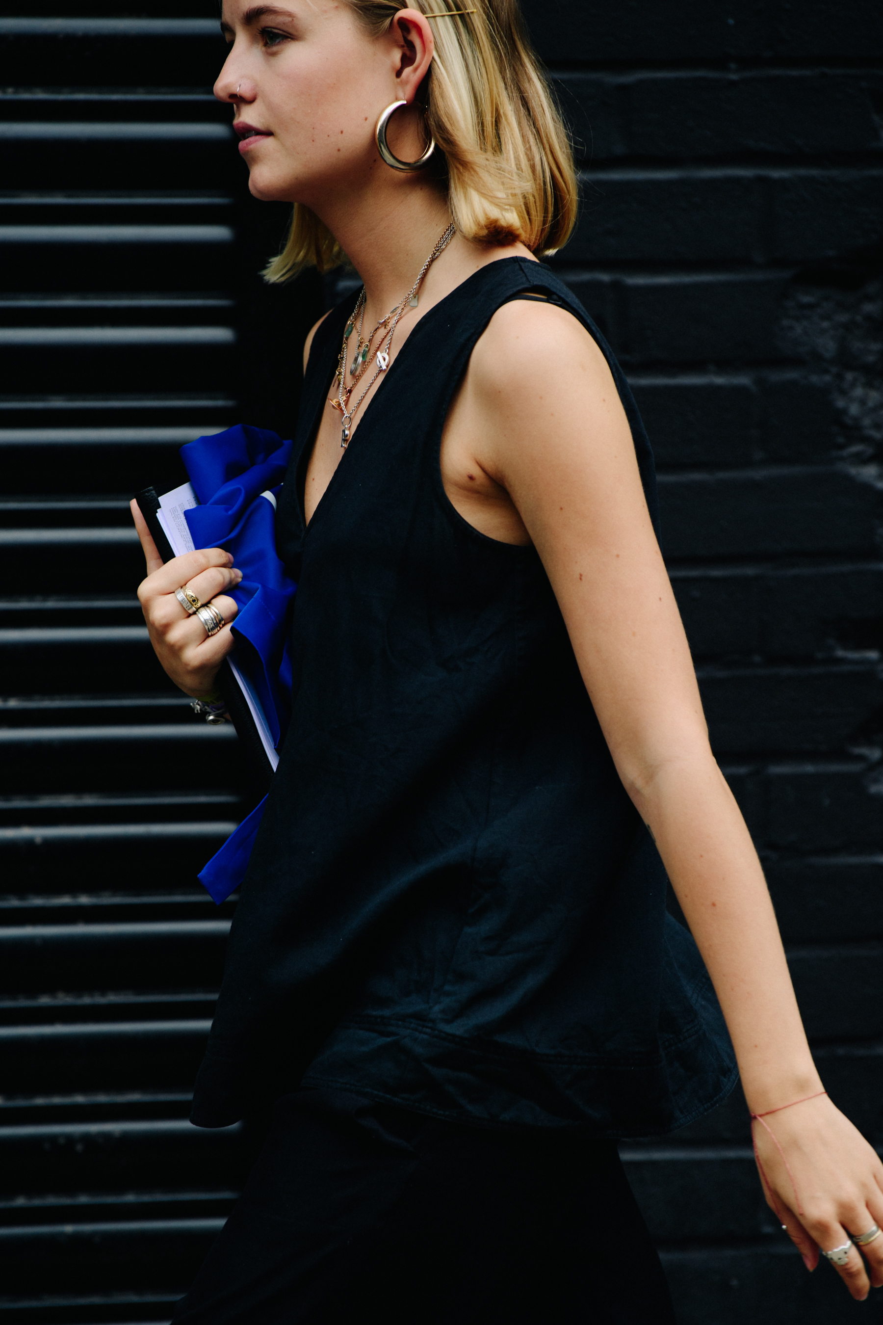 Woman wearing black shirt