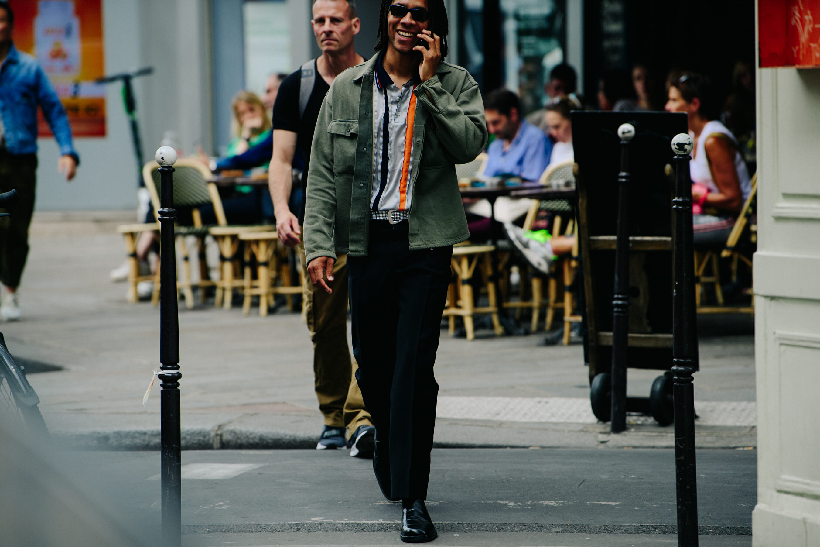 Man wearing green jacket