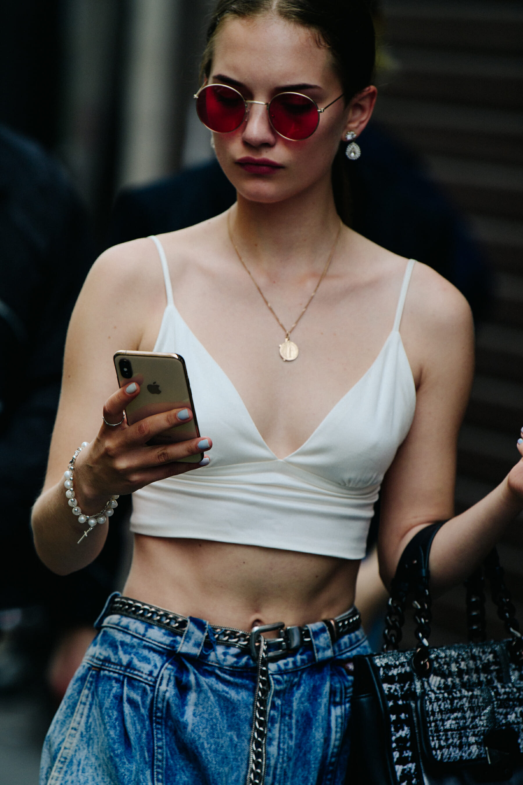 Woman wearing denim