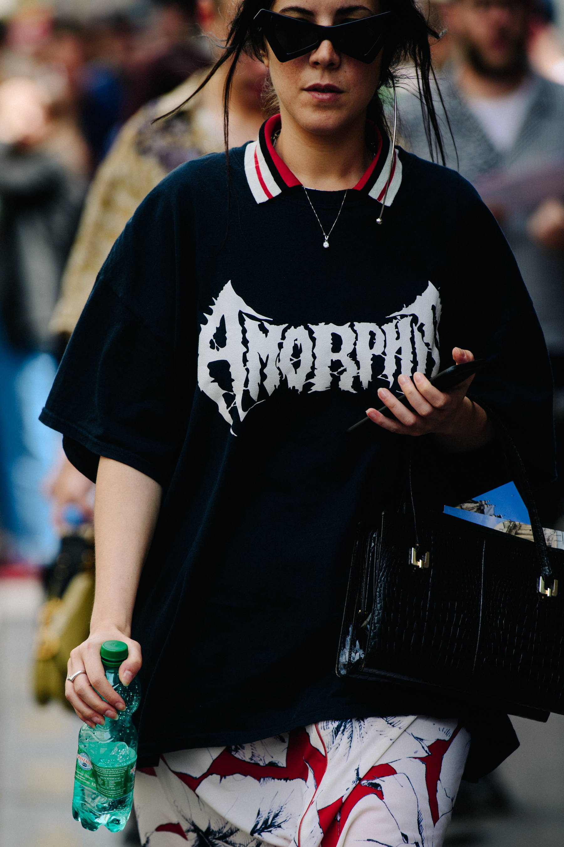 Woman wearing black jumper