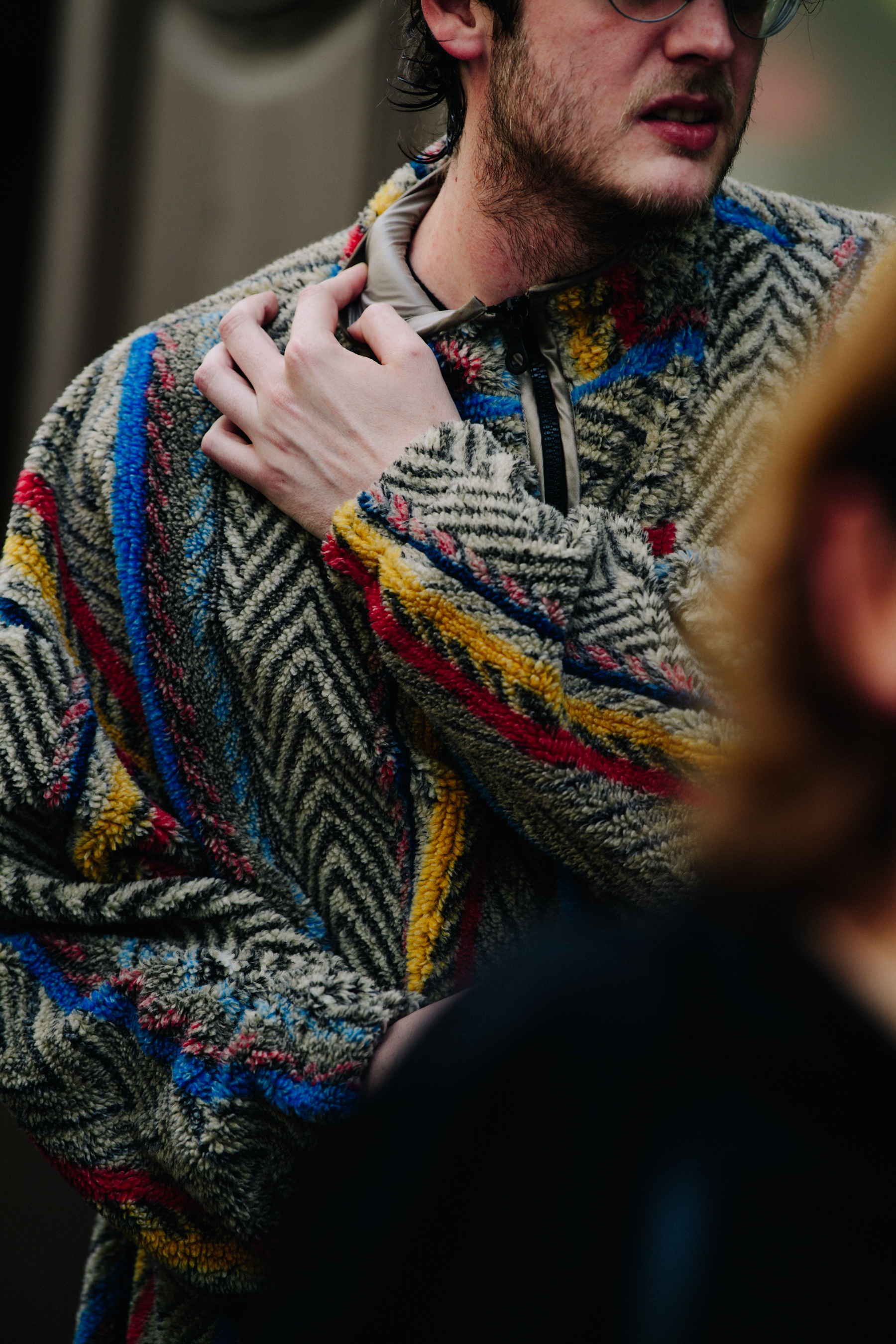Man wearing stripe jumper