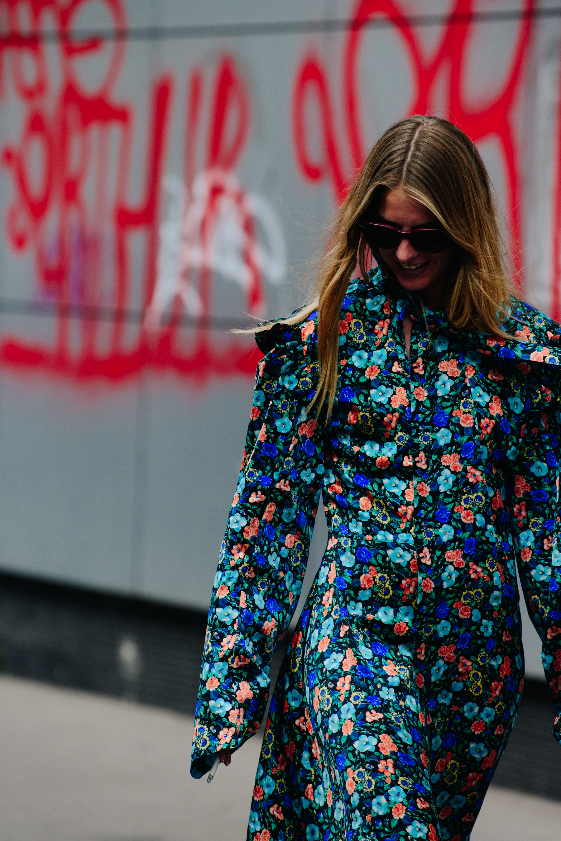 Woman wearing floral dress