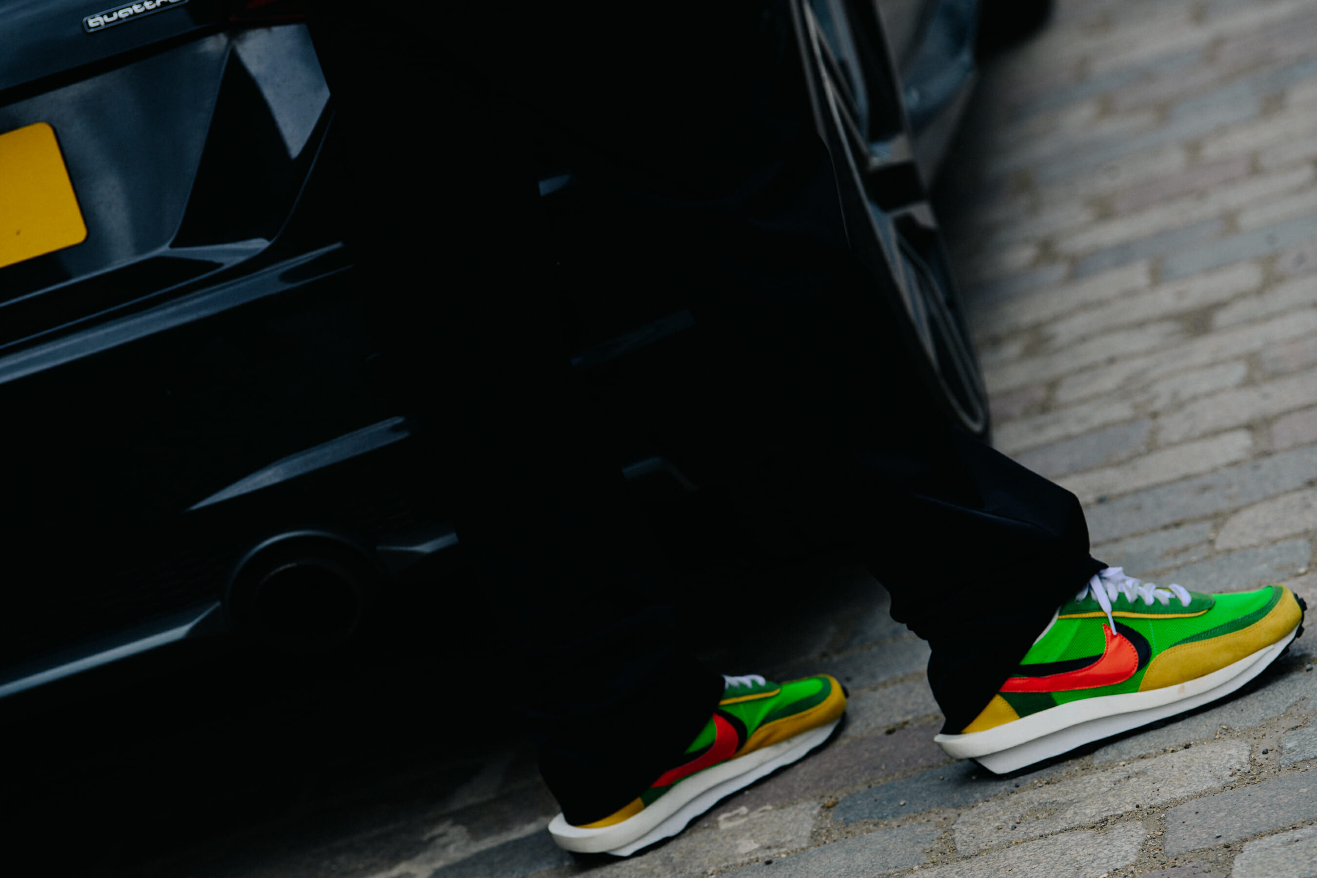 Man wearing Sacai Nike shoes