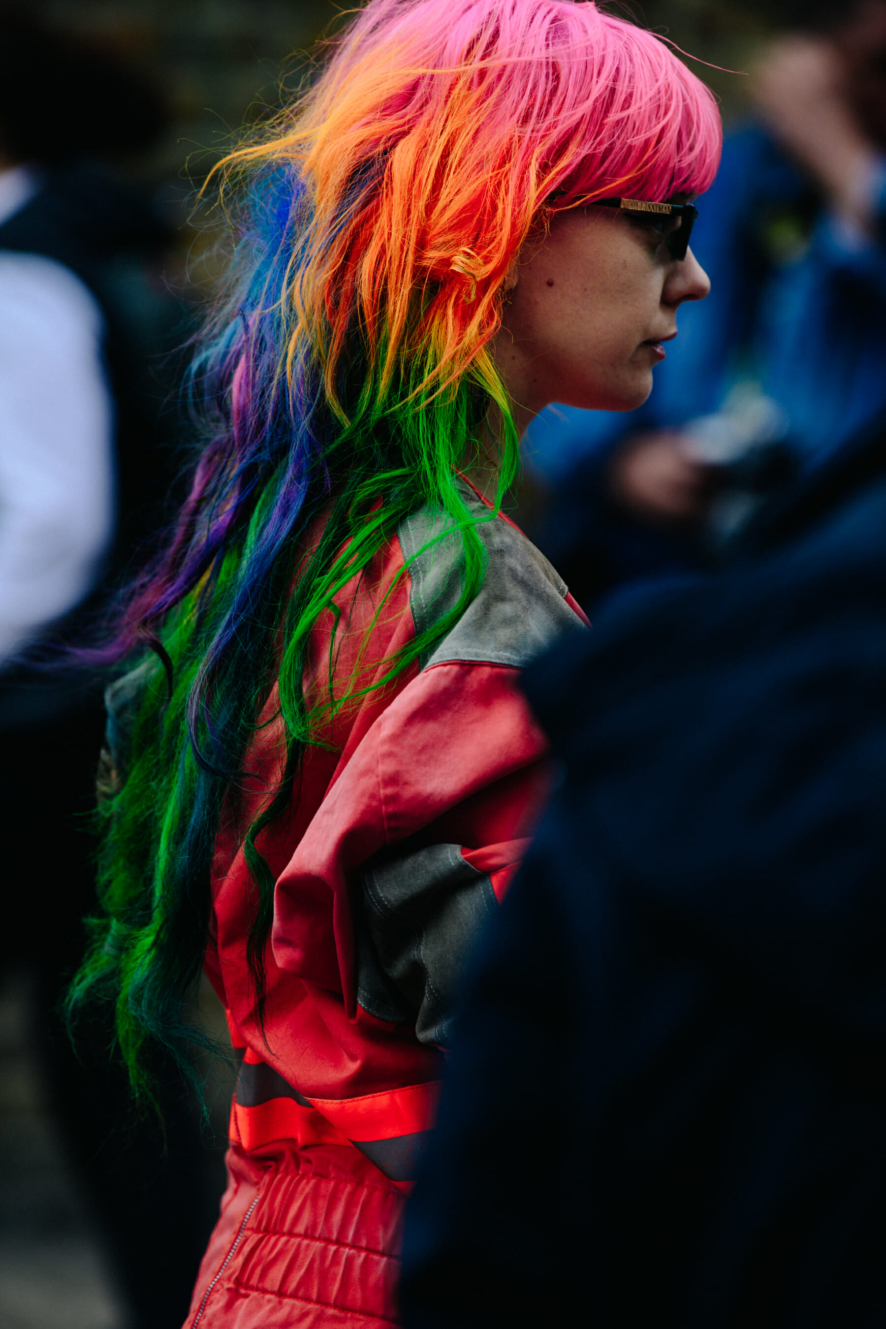 Woman wearing colourful outfit