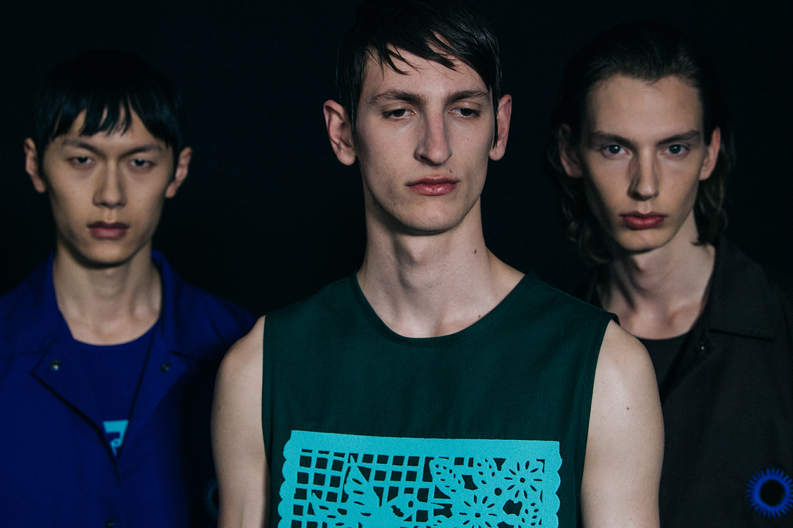 Models wearing colourful Craig Green outfits