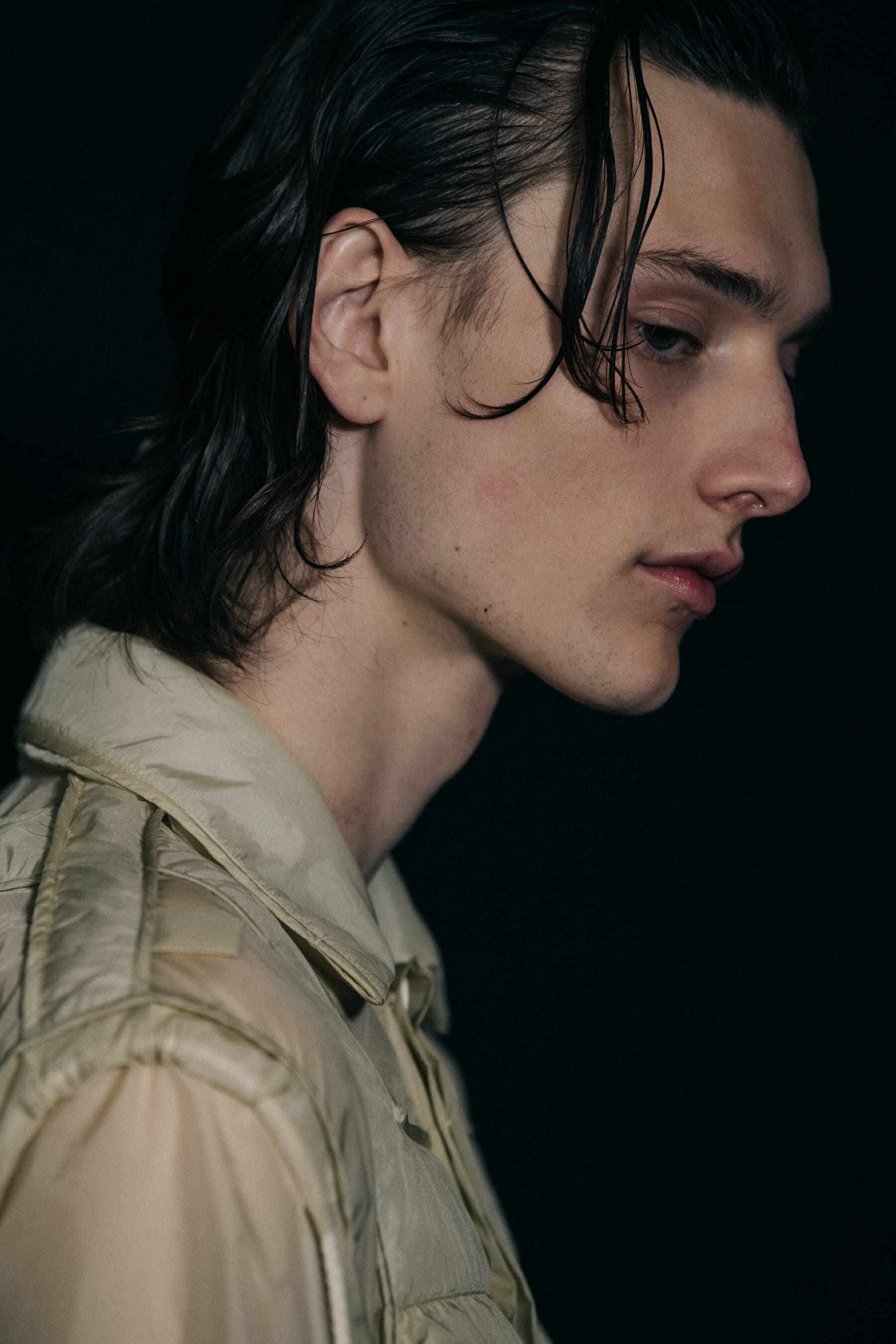 Wellington Grant backstage at Craig Green