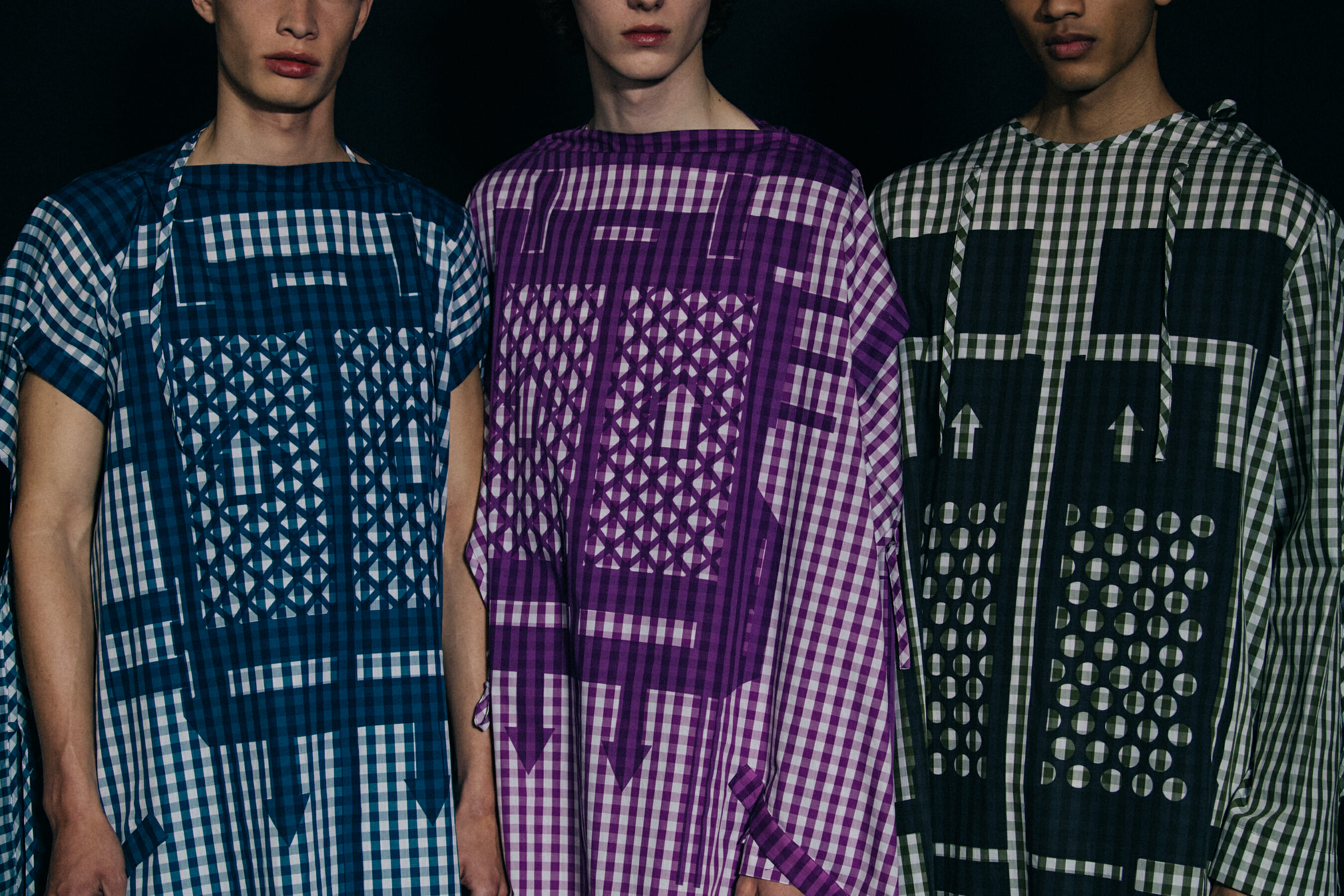 Models wearing colourful Craig Green outfits