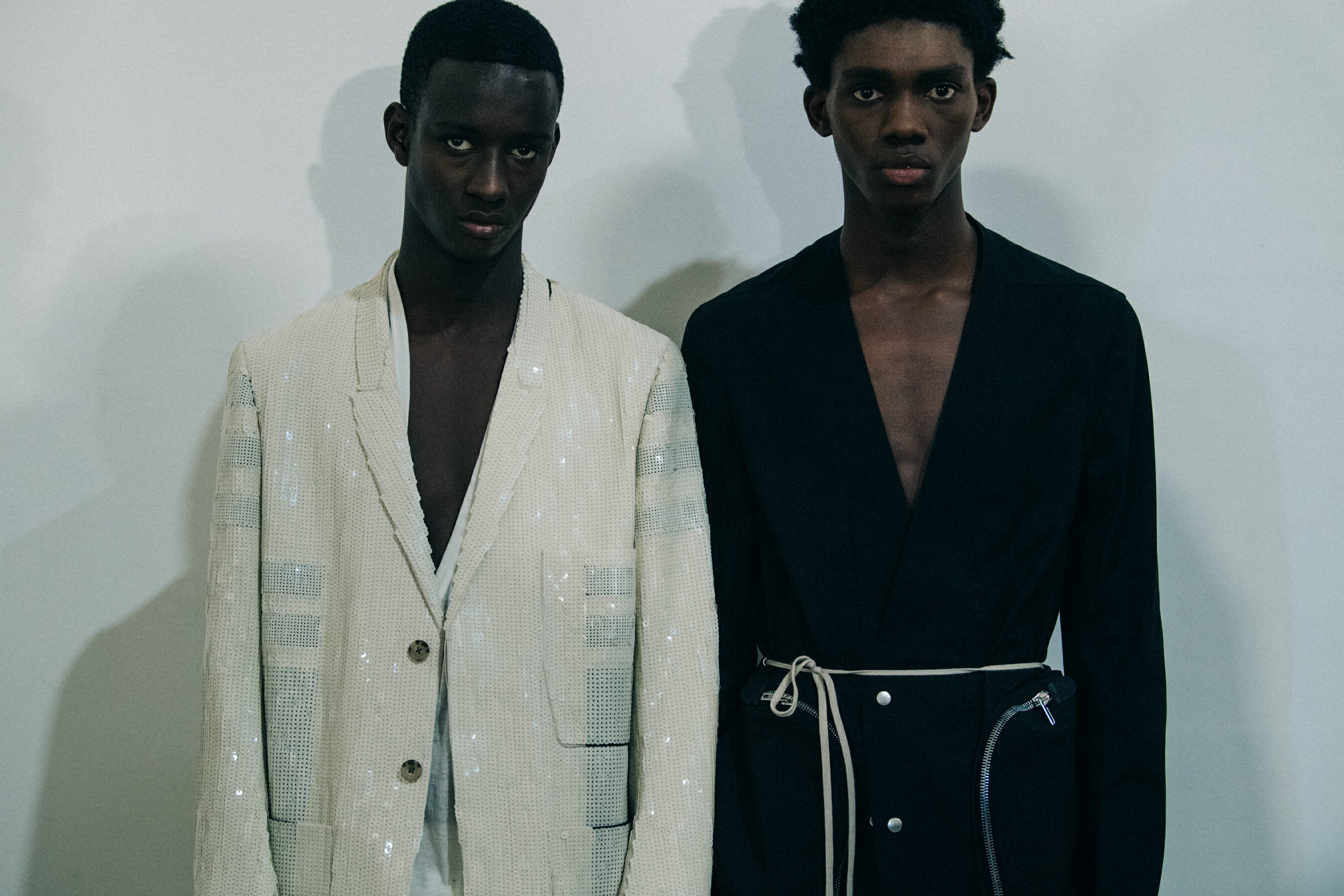 Gabriel Agbolo backstage at Rick Owens