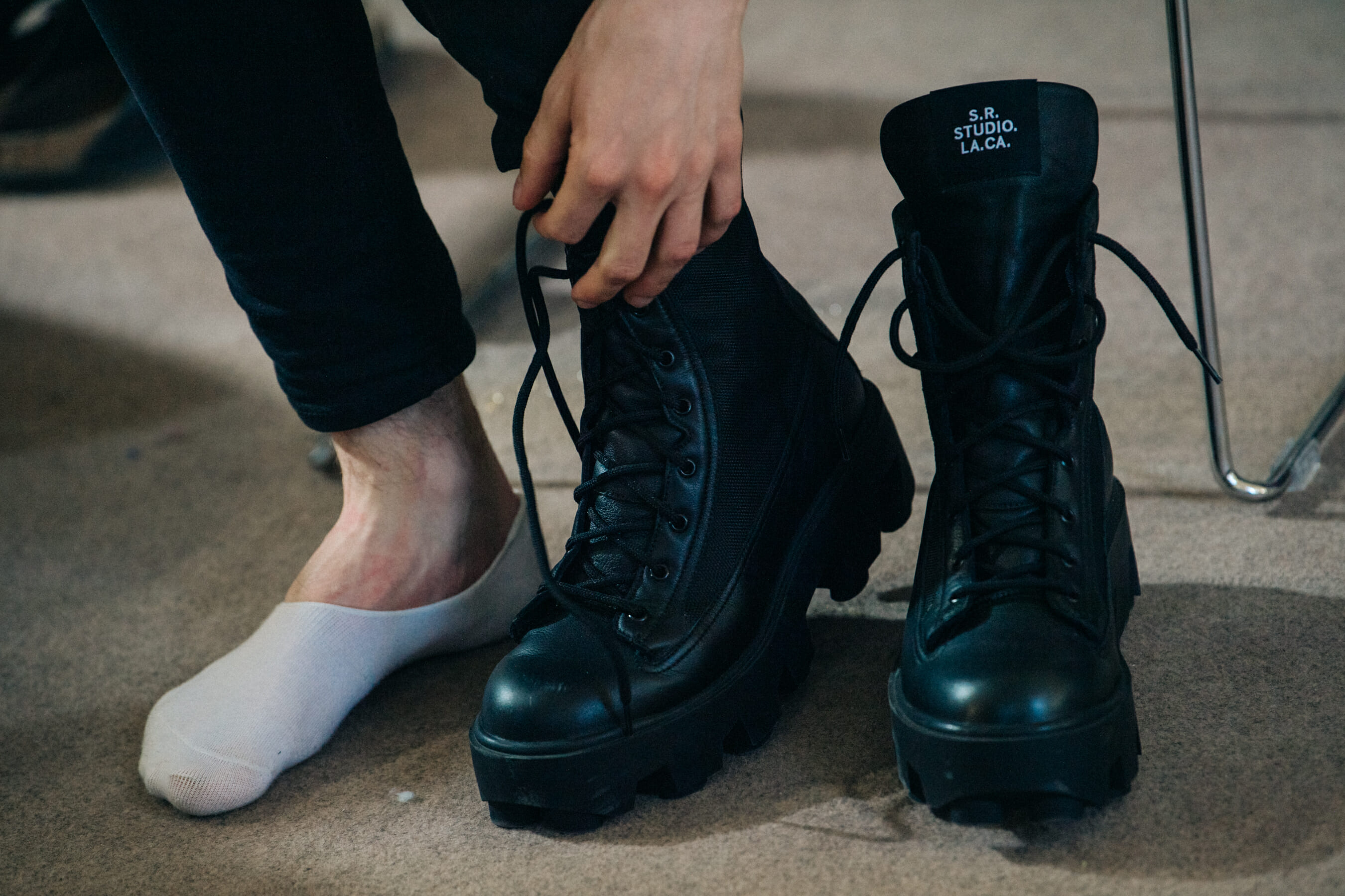 Footwear backstage at S.R. STUDIO LA.CA.