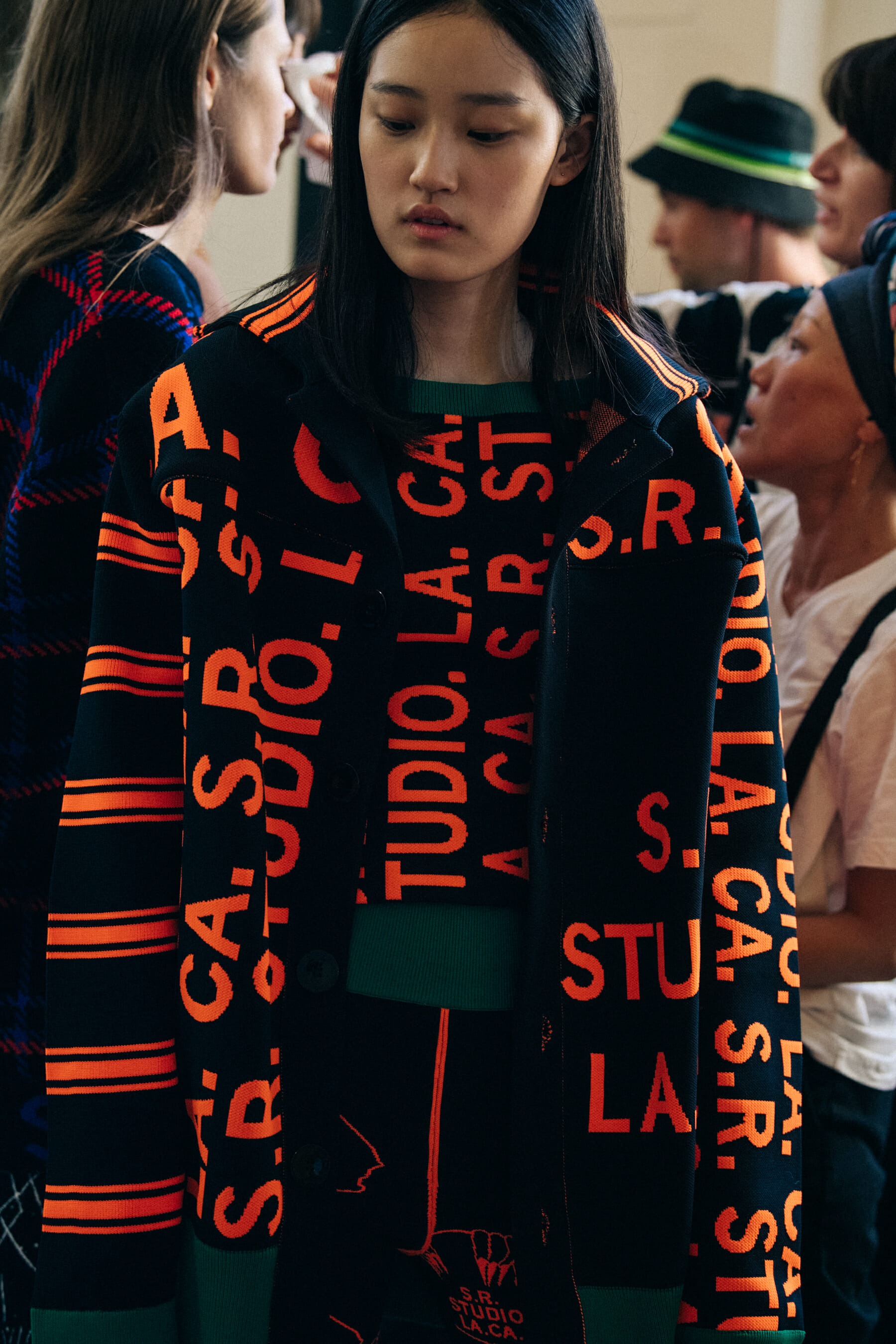 Angelica Erthal backstage at S.R. STUDIO LA.CA.