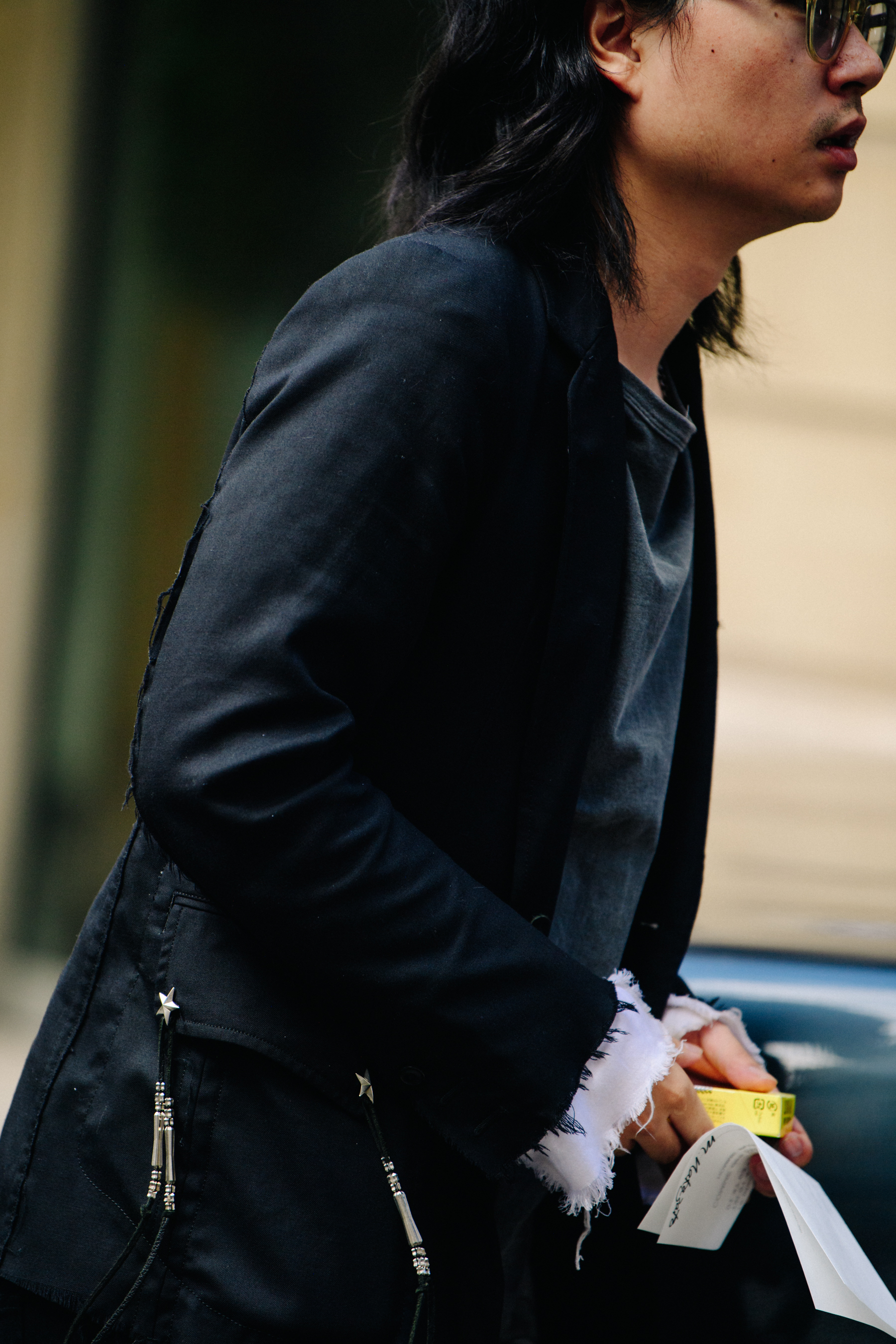 Man wearing black suit