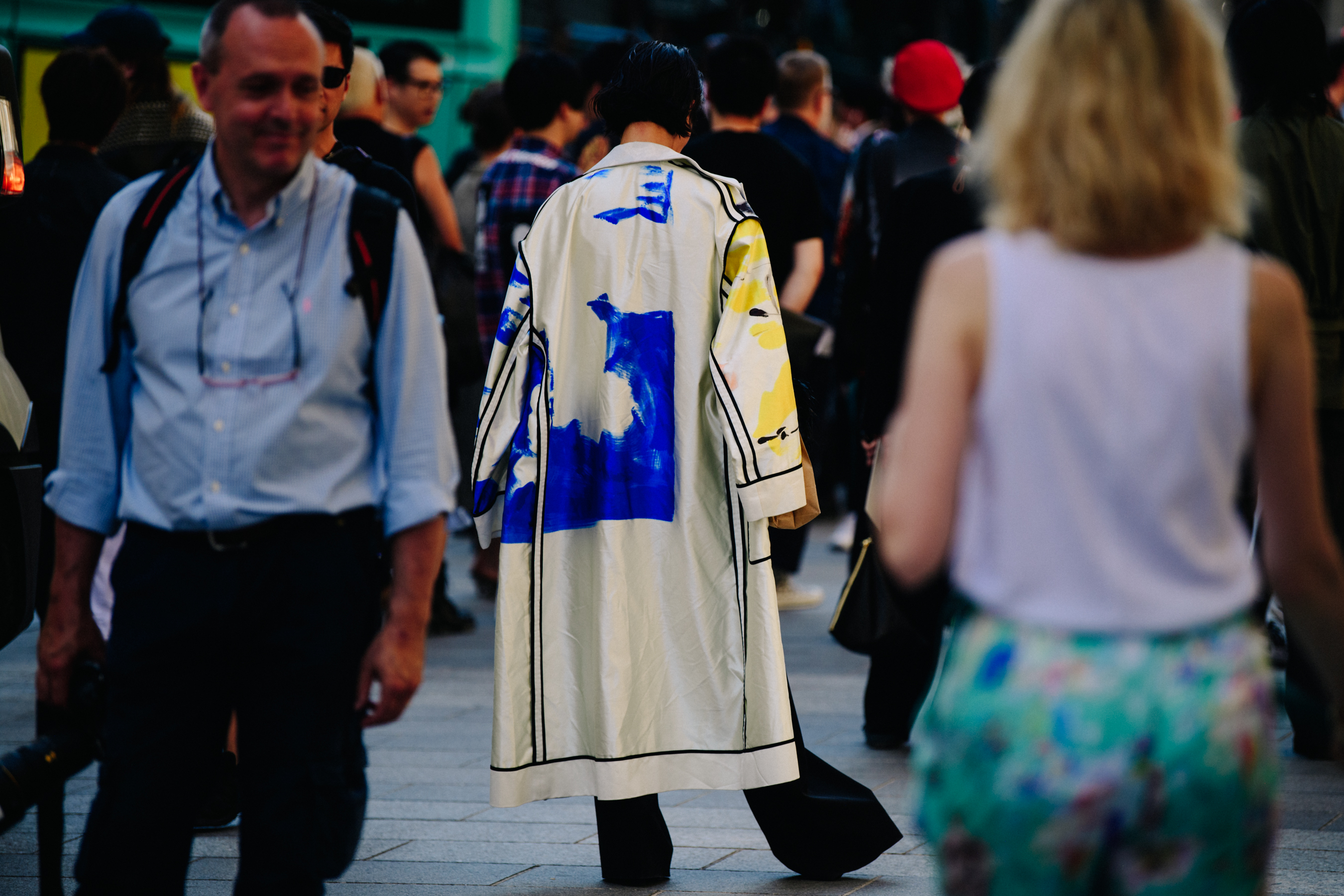 Woman wearing white coat