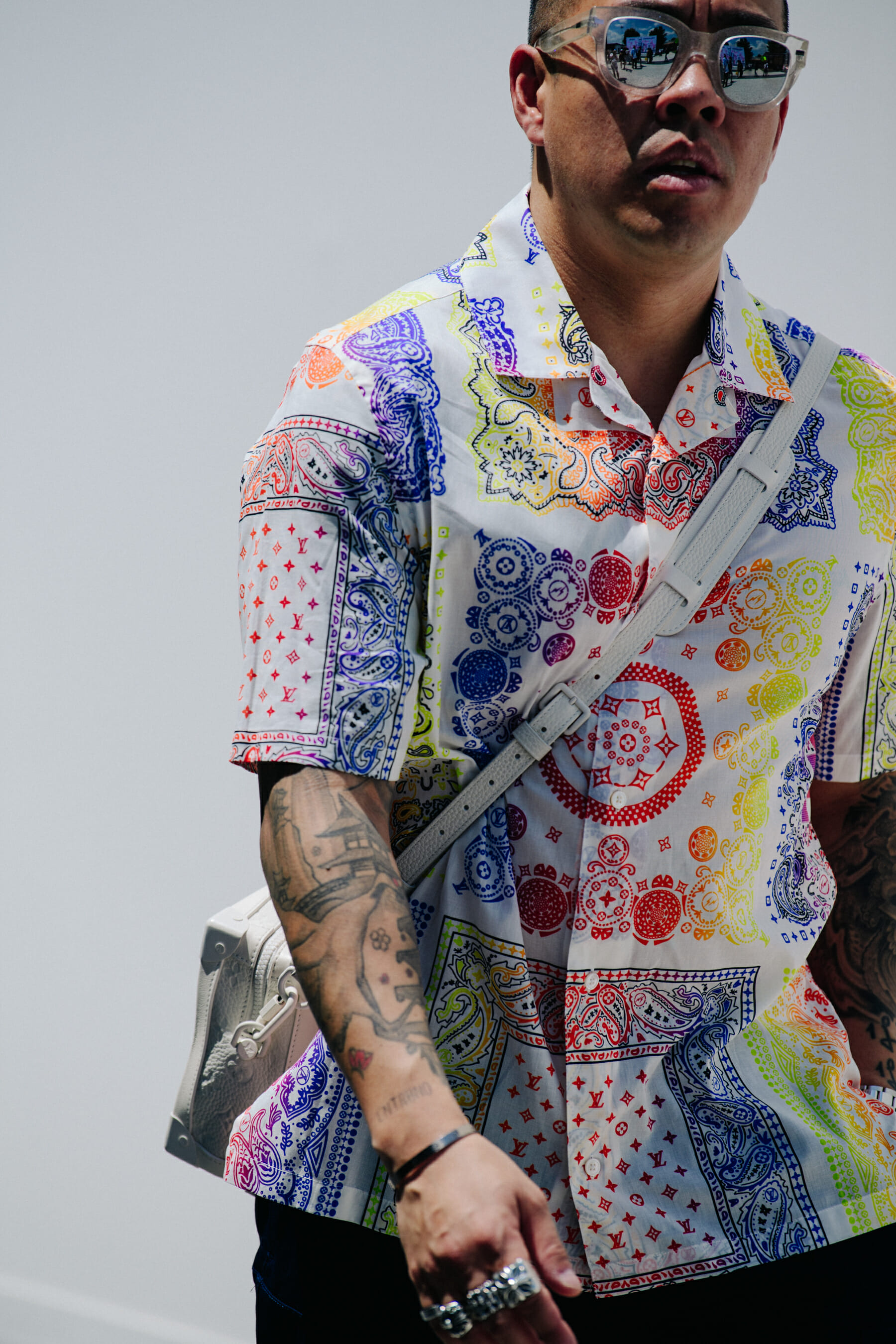 Man wearing pattern shirt