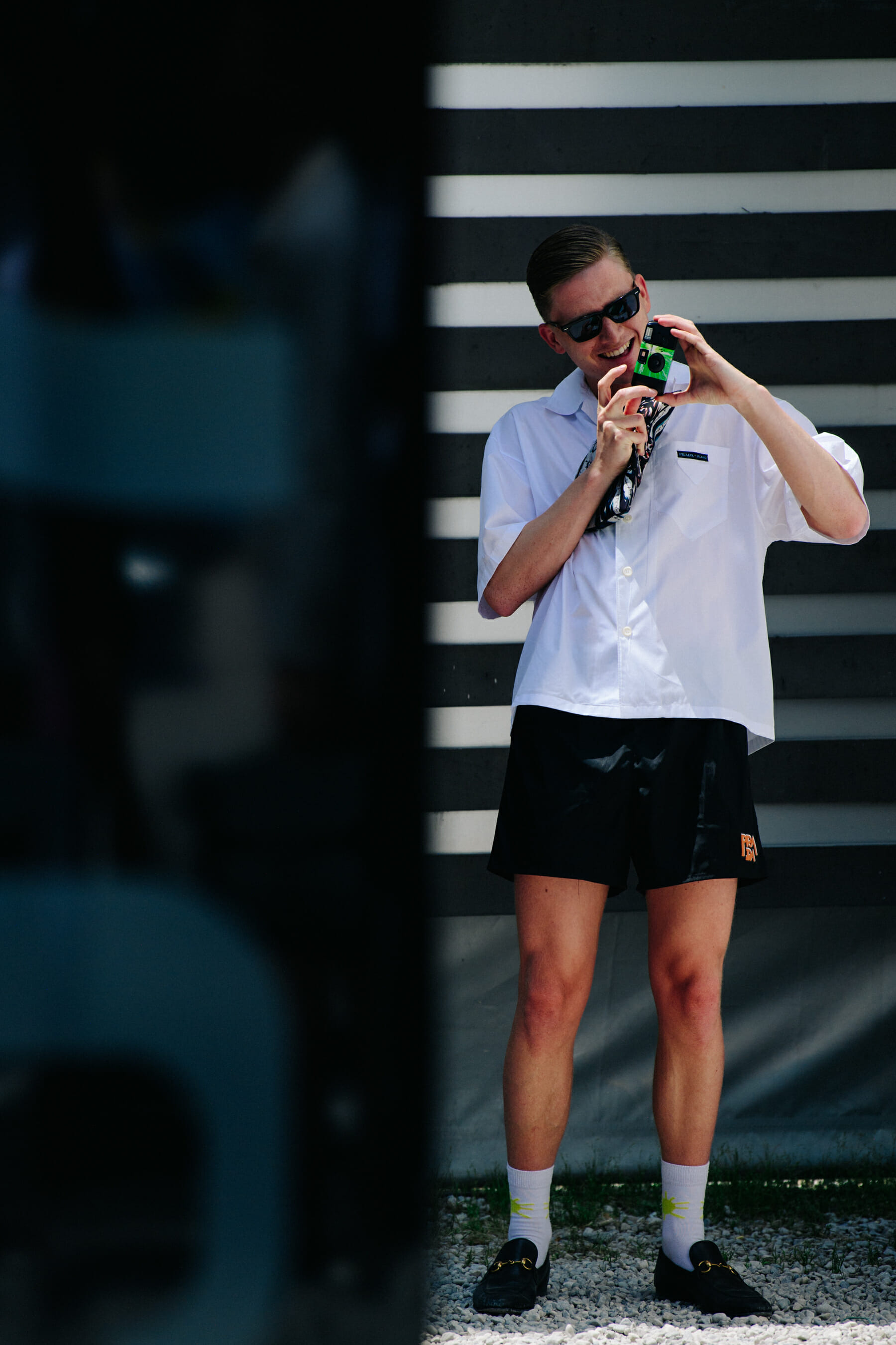 Man wearing Prada outfit
