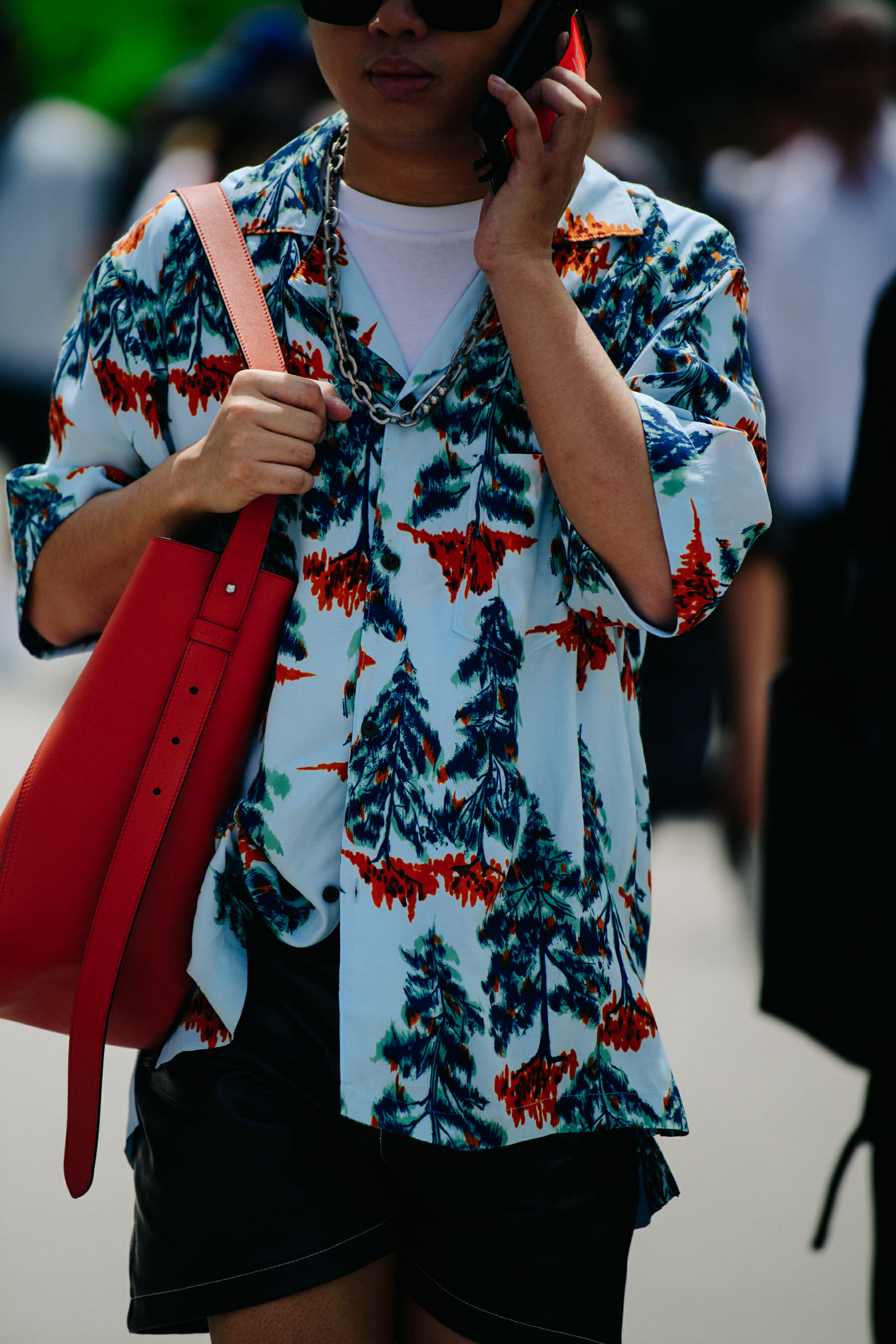 Man wearing floral shirt