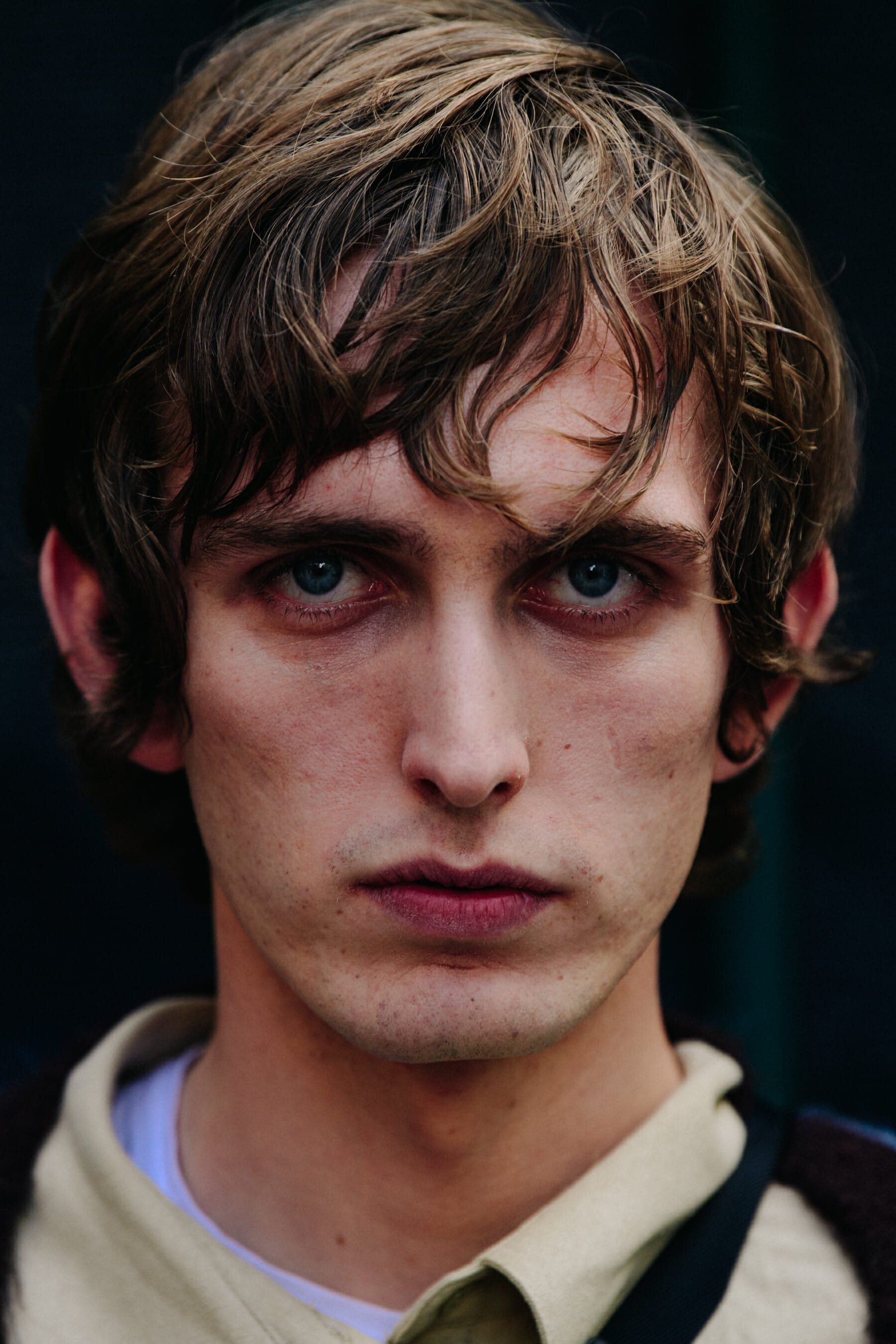 Portrait of model with blue eyes