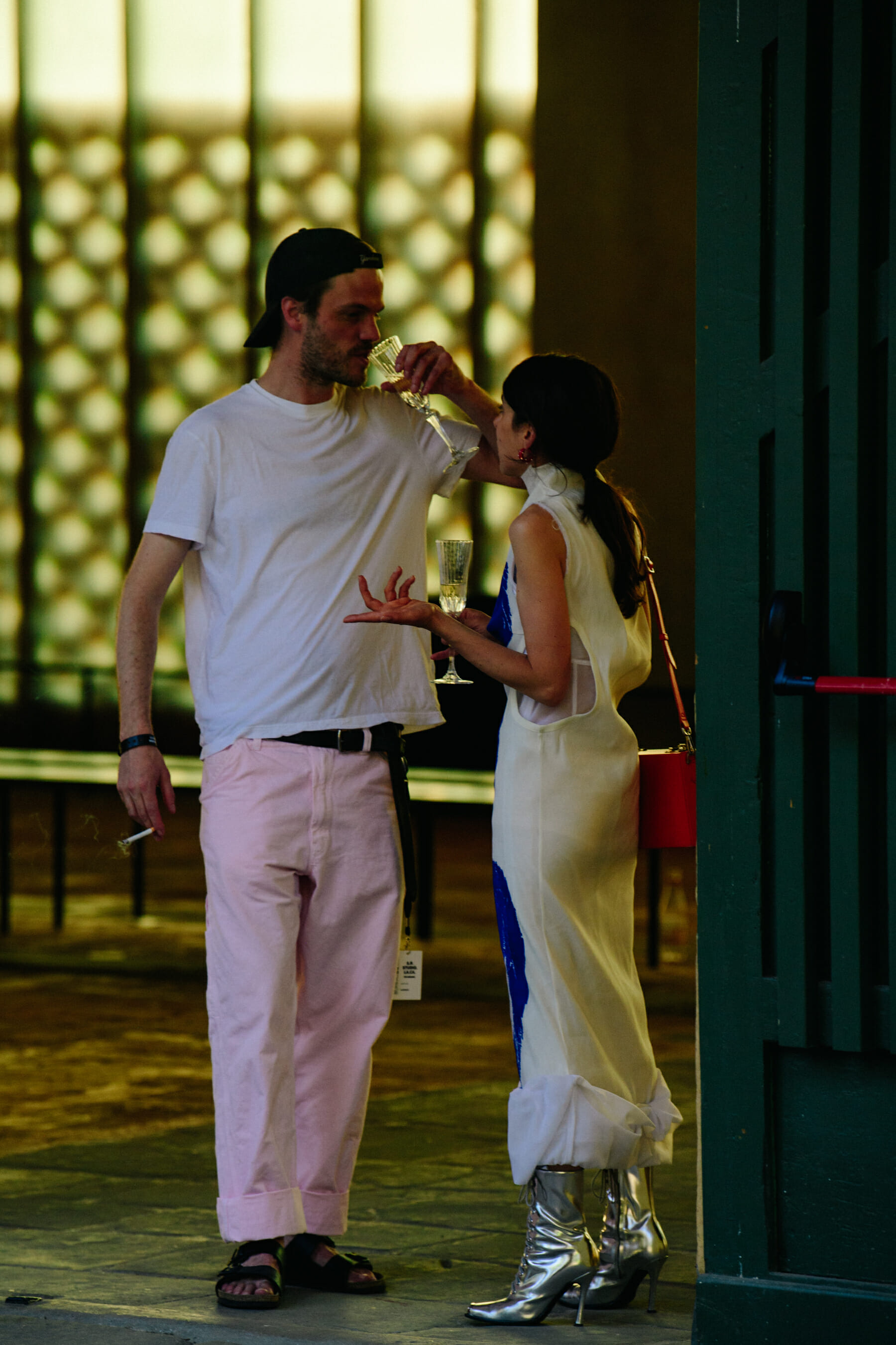 Couple wearing white