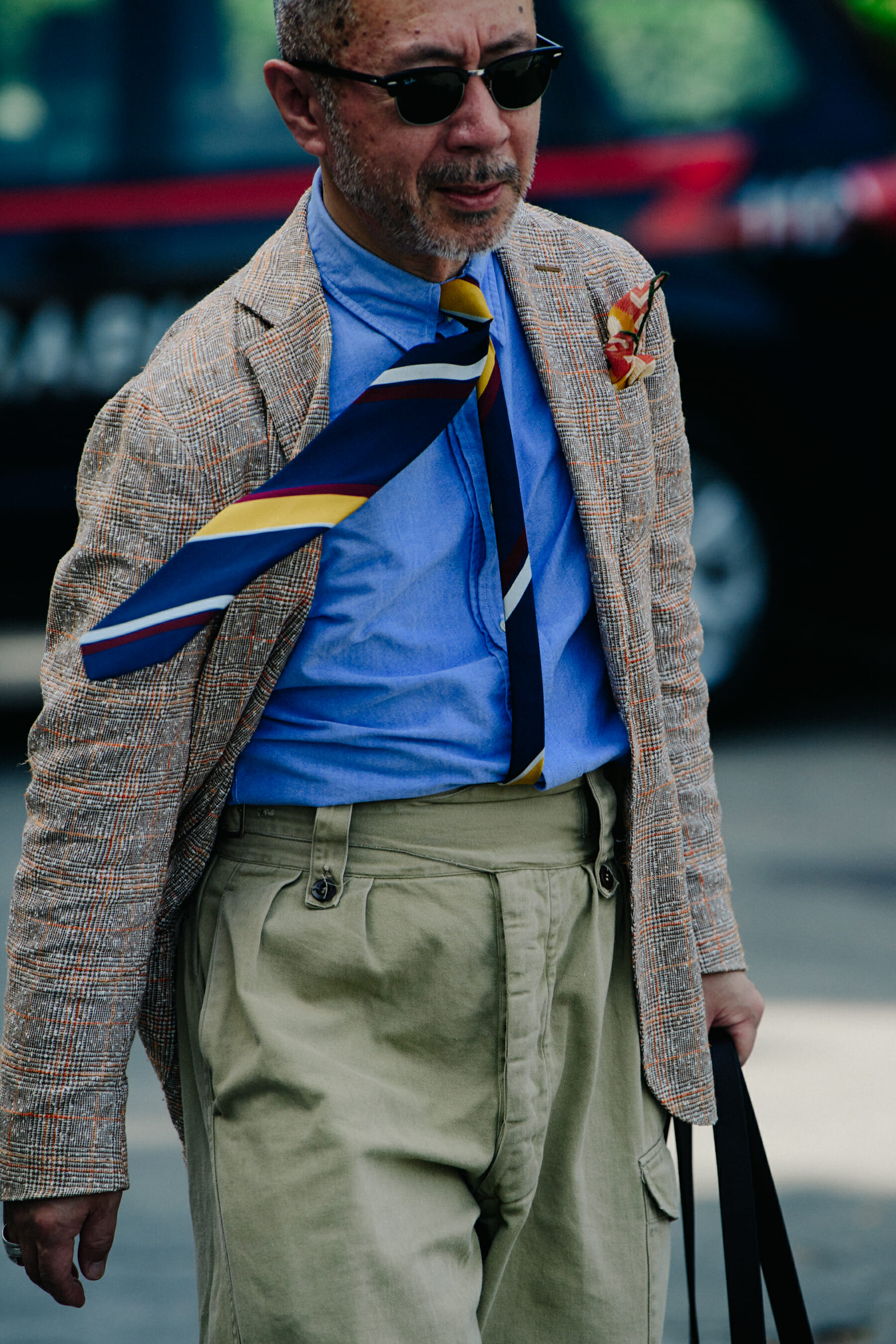 Man wearing green pants