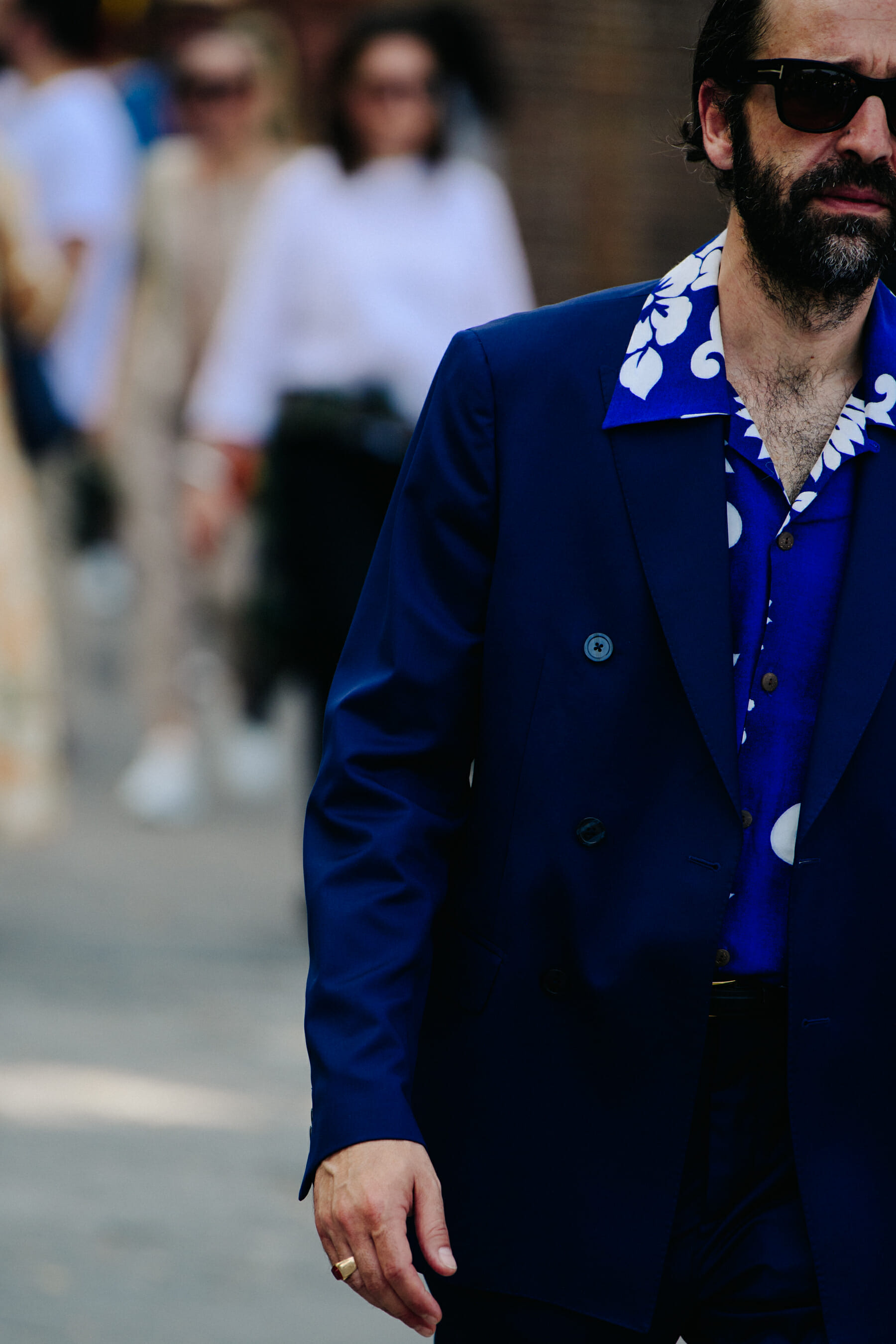 Man wearing blue suit