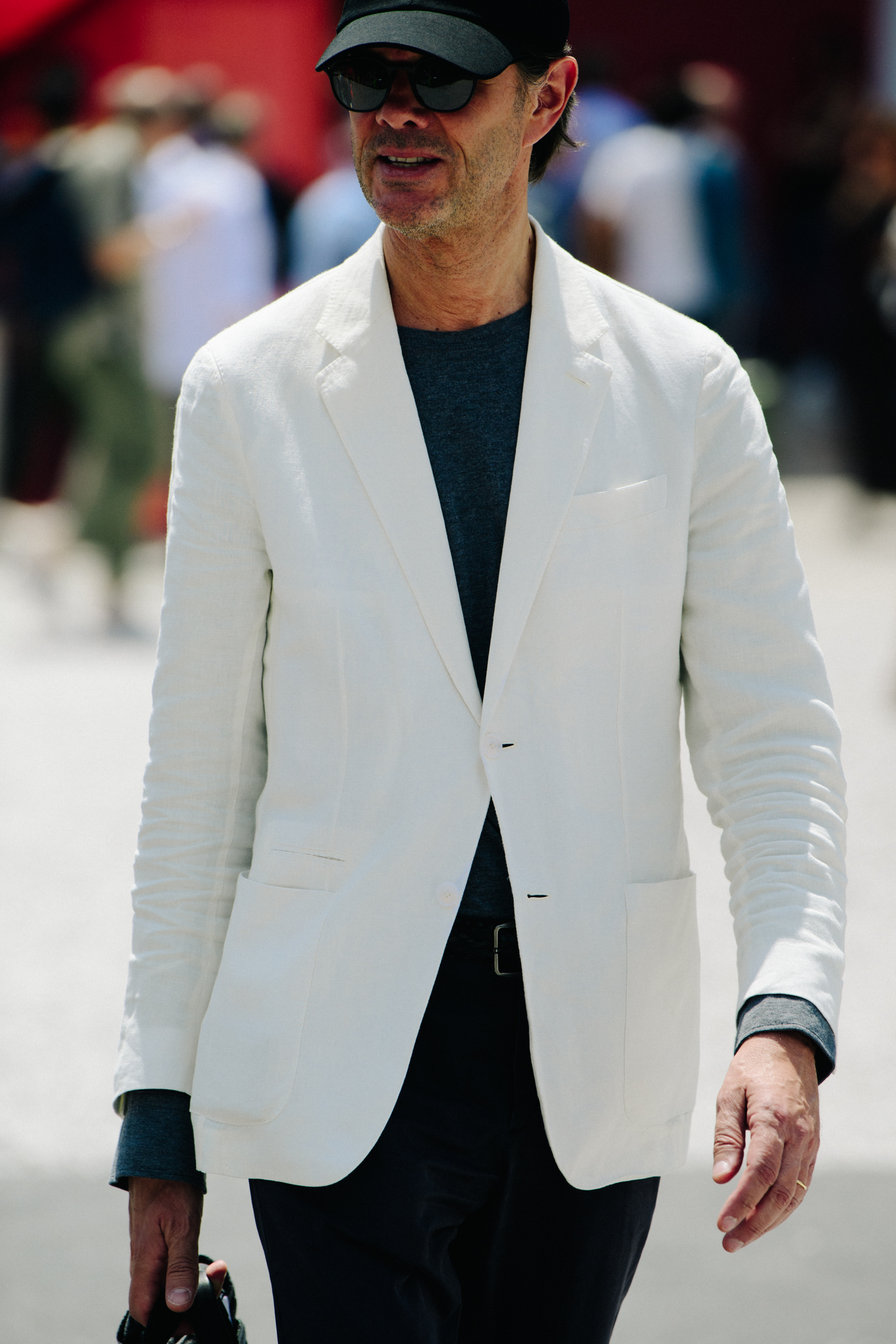 Man wearing white jacket