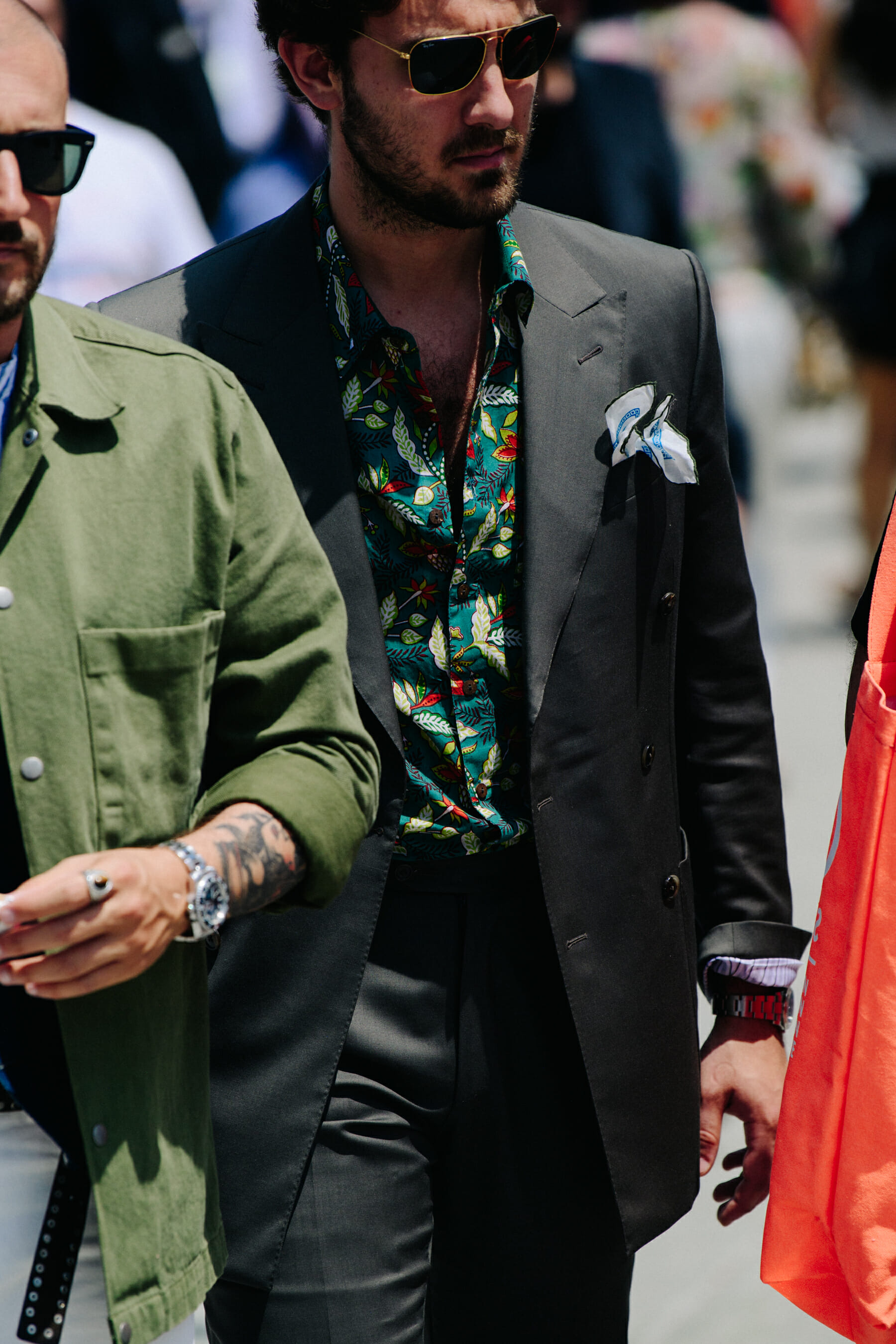 Man wearing floral shirt