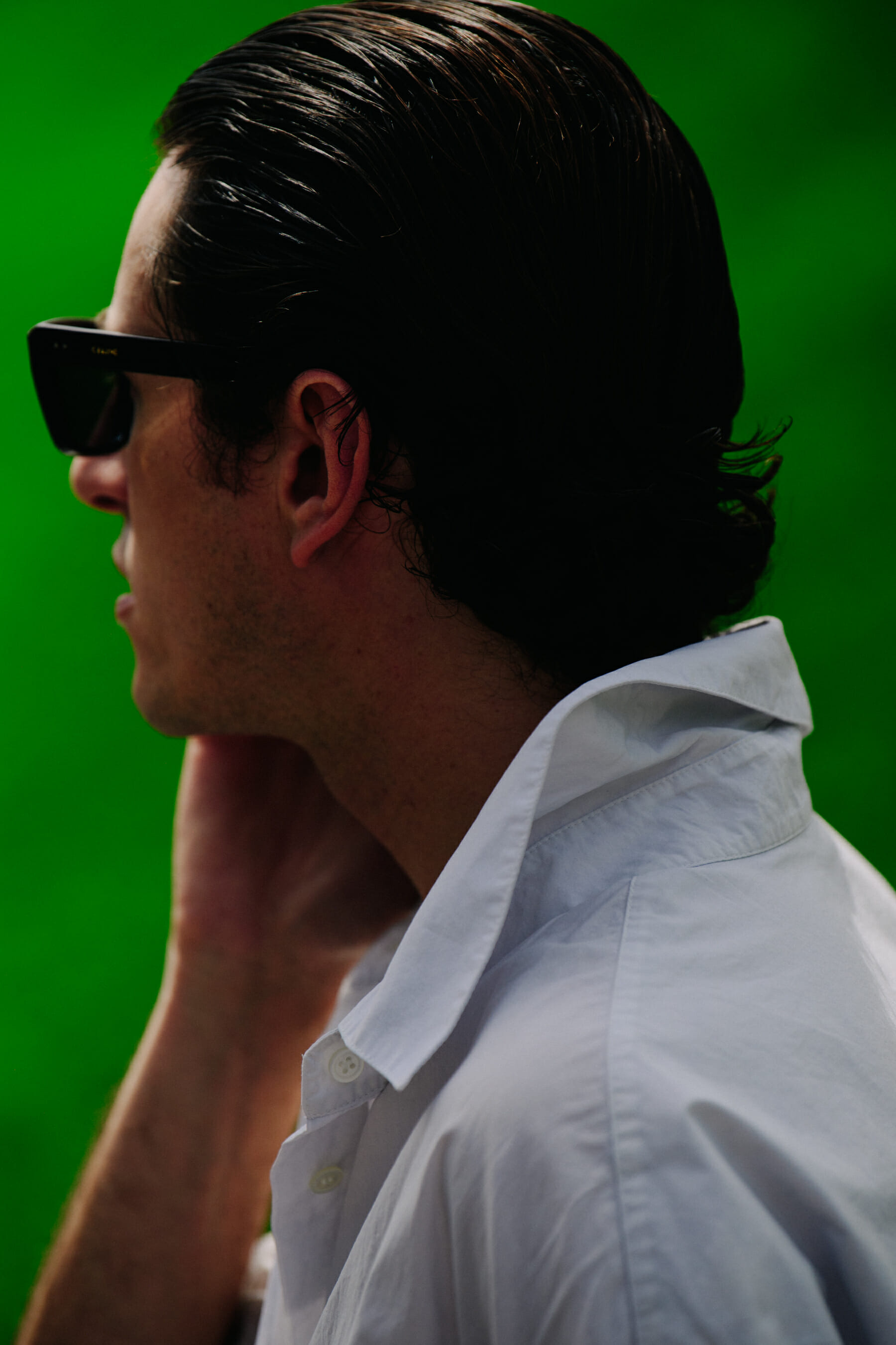 Man with slick hair