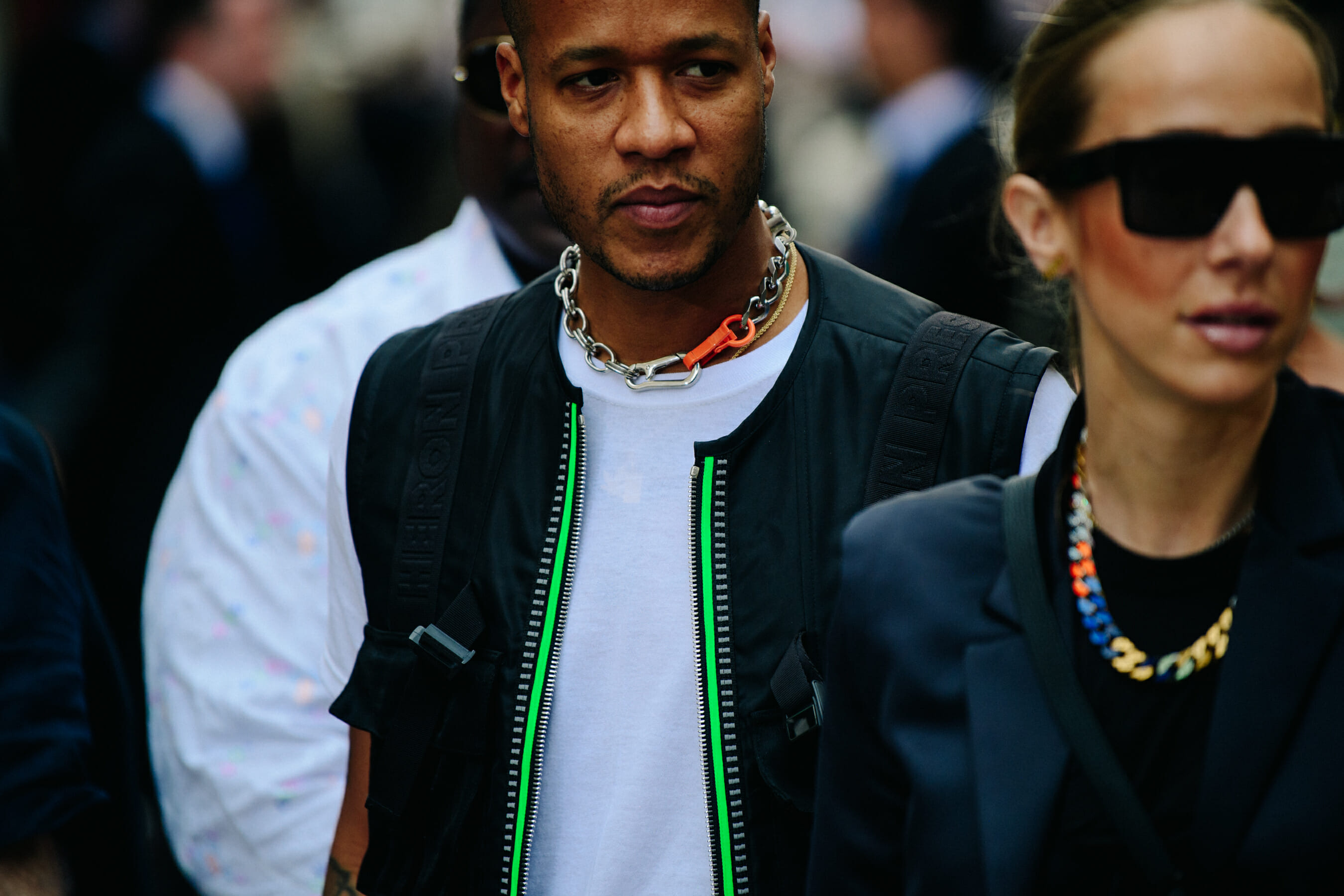 Man wearing Heron Preston