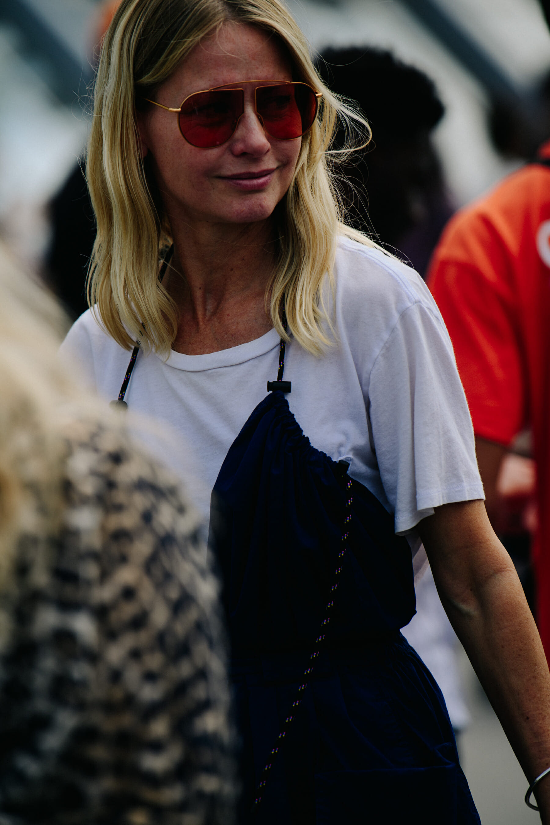 Woman wearing red glasses