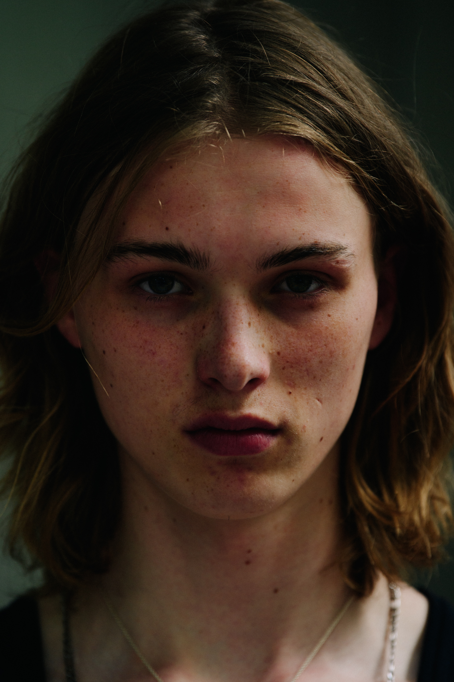 Portrait of model with blonde hair