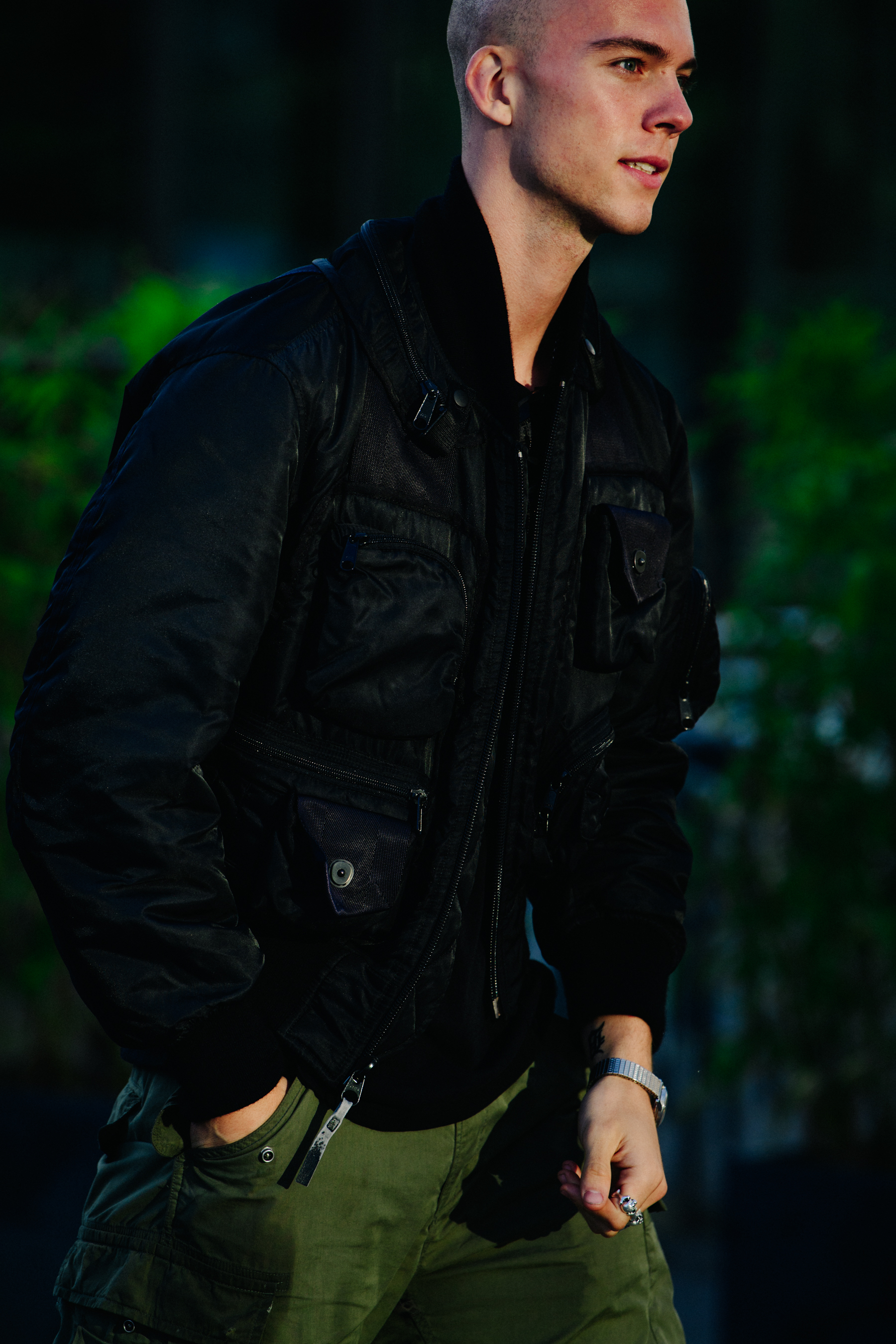 Man wearing black outfit