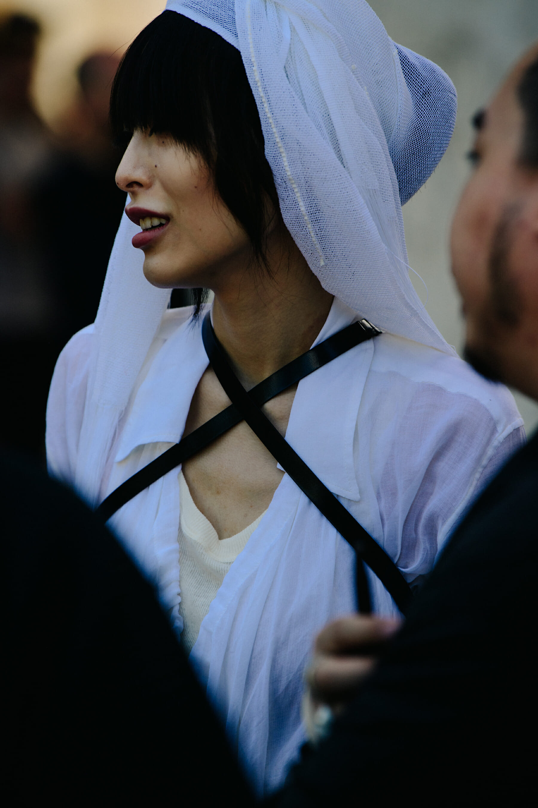 Woman wearing white outfit