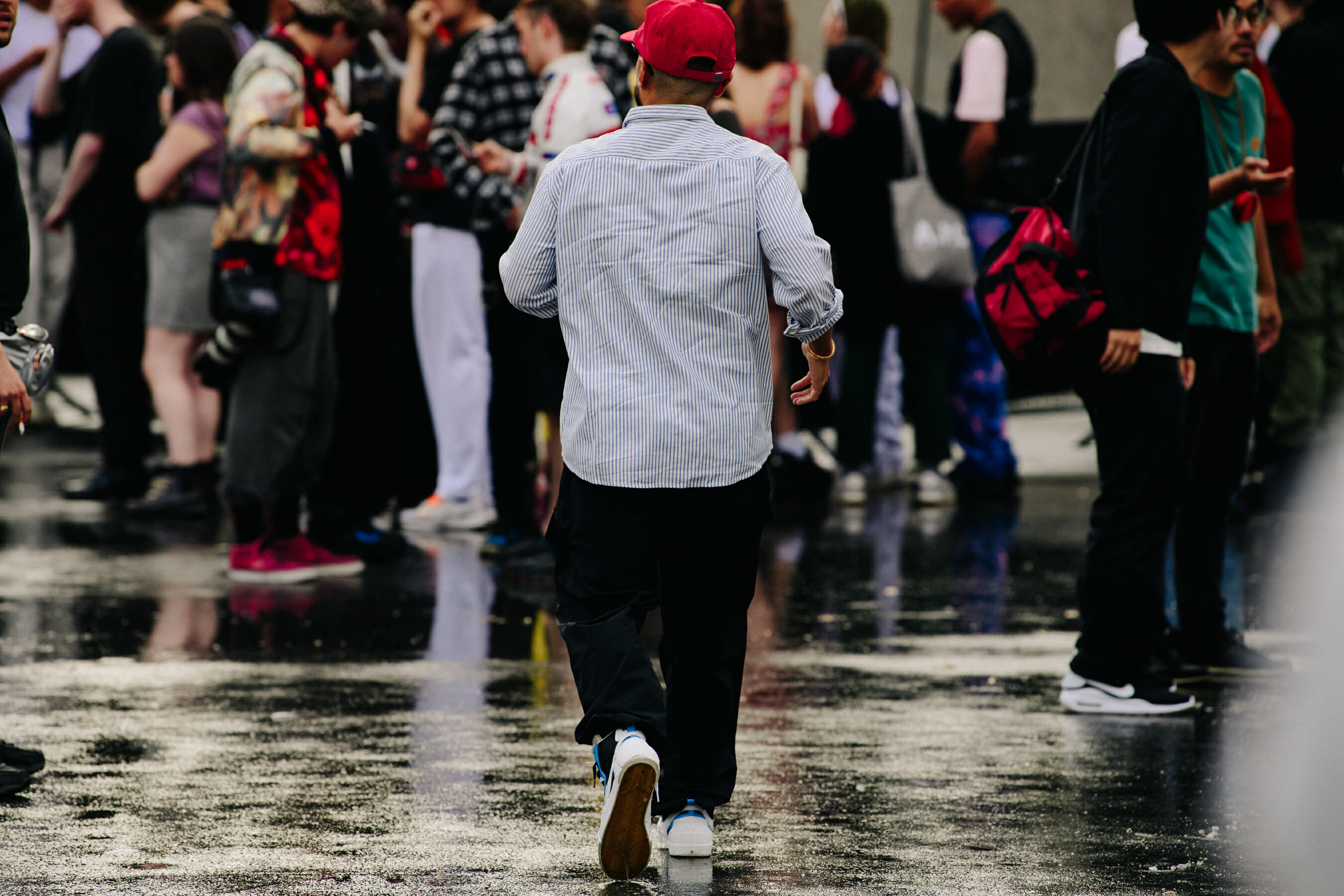 Man wearing red cap
