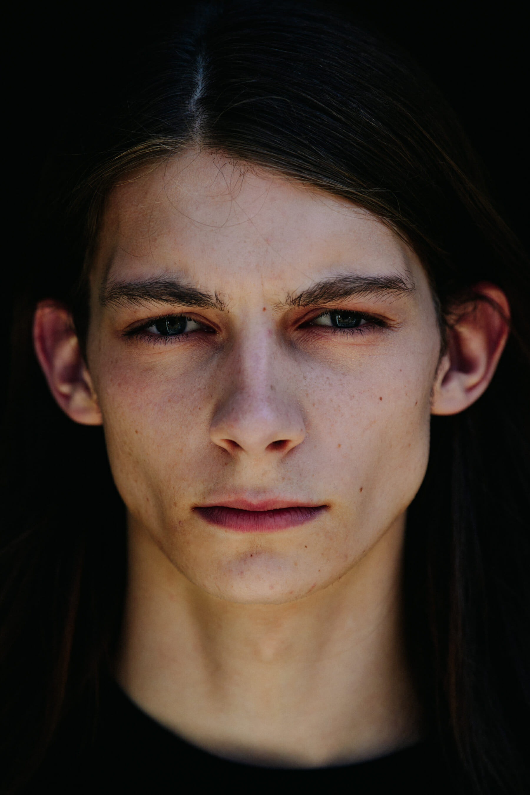 Portrait of model with green eyes