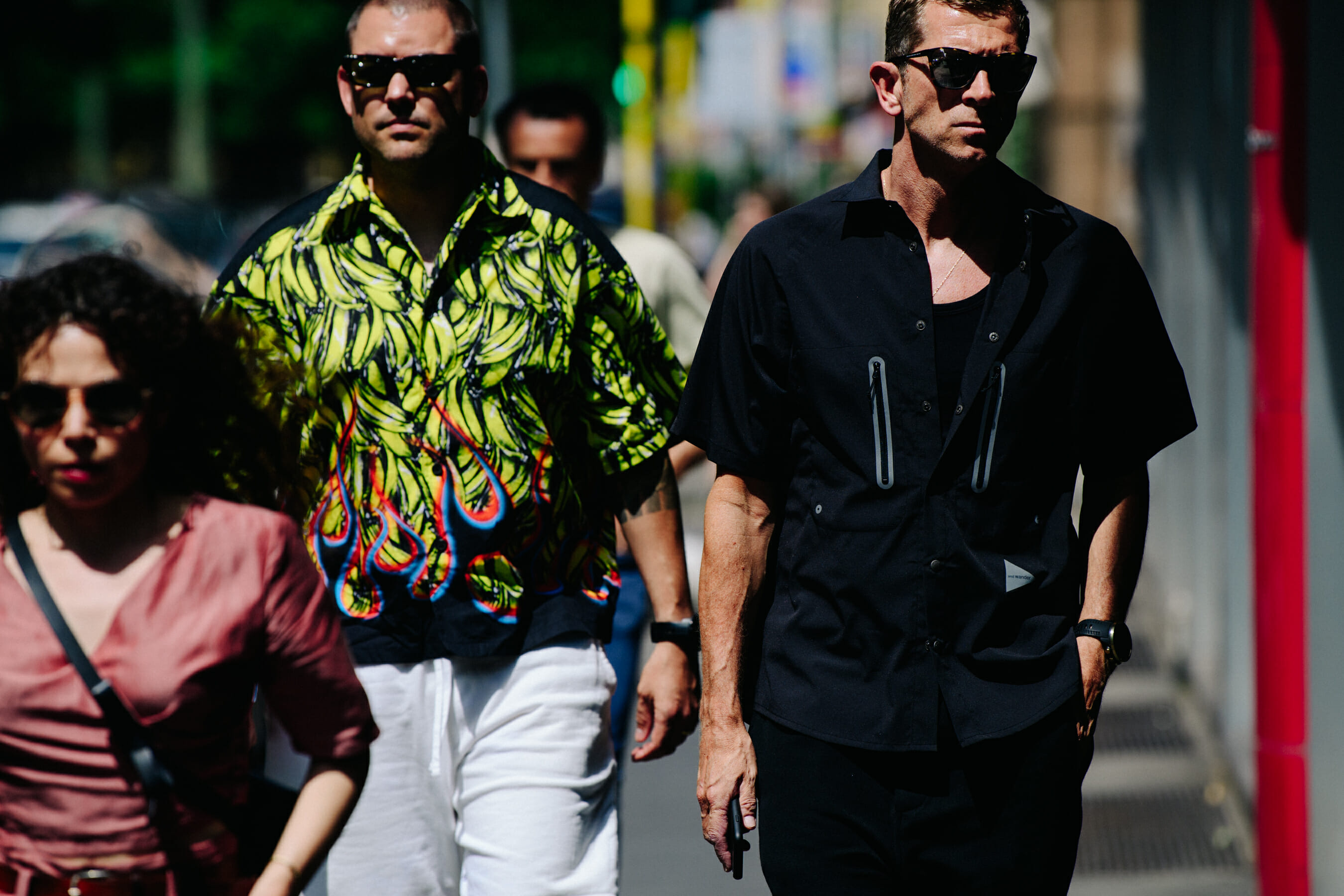 Two men wearing shirts