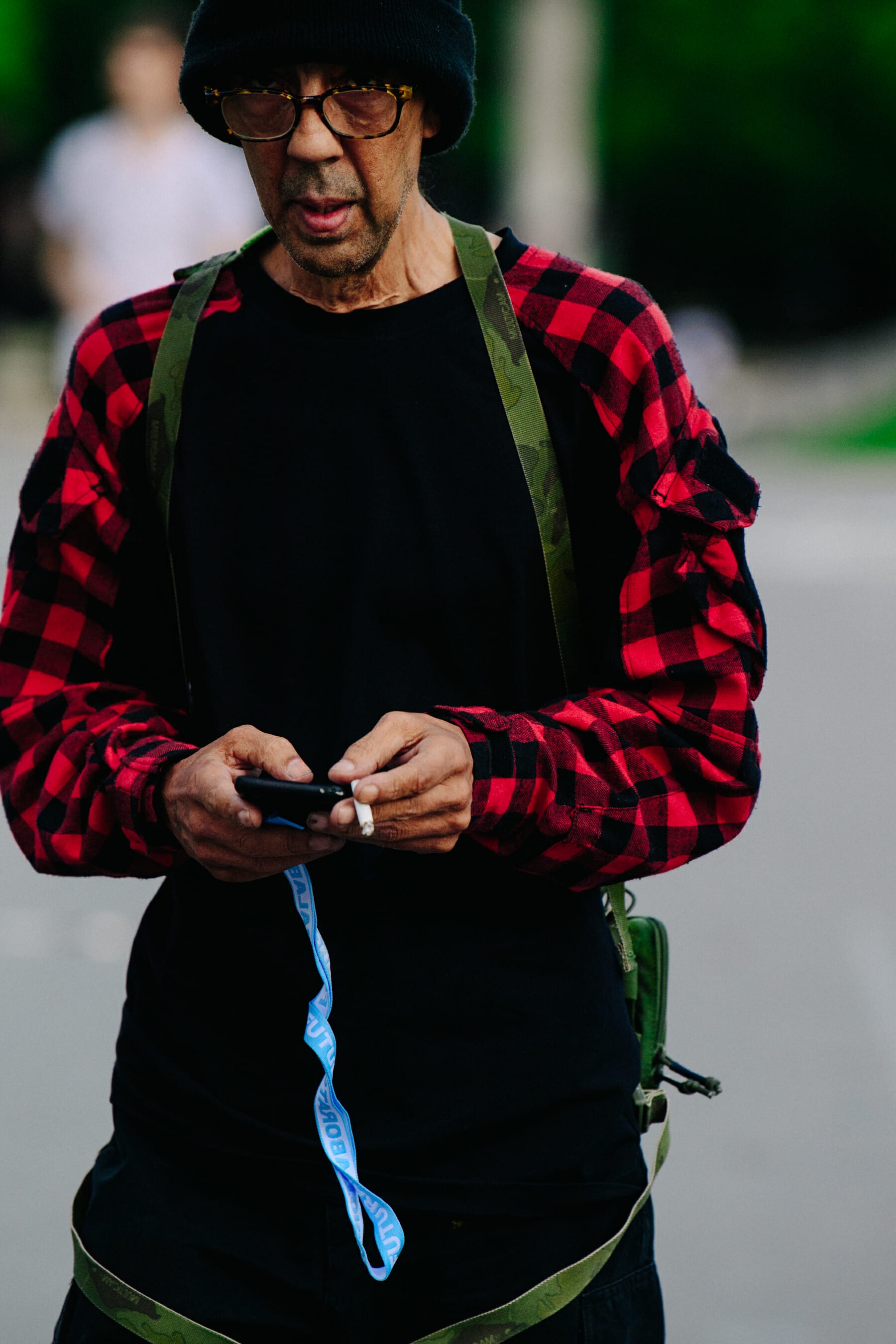 Man wearing red shirt