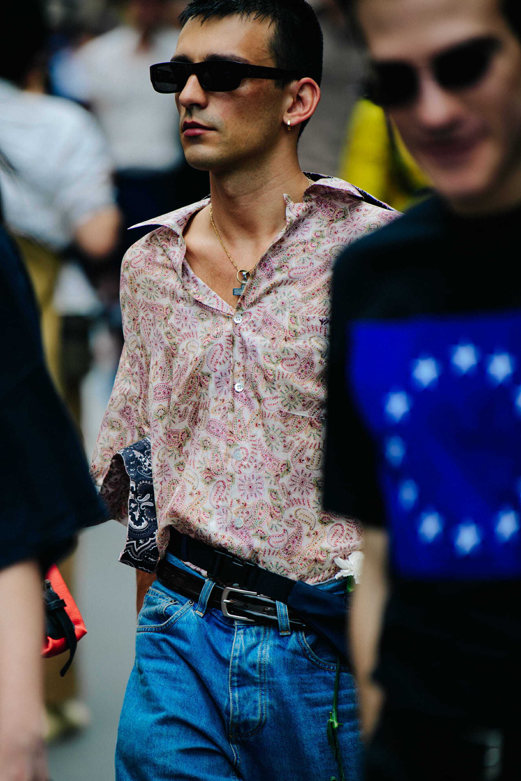 Man wearing floral shirt