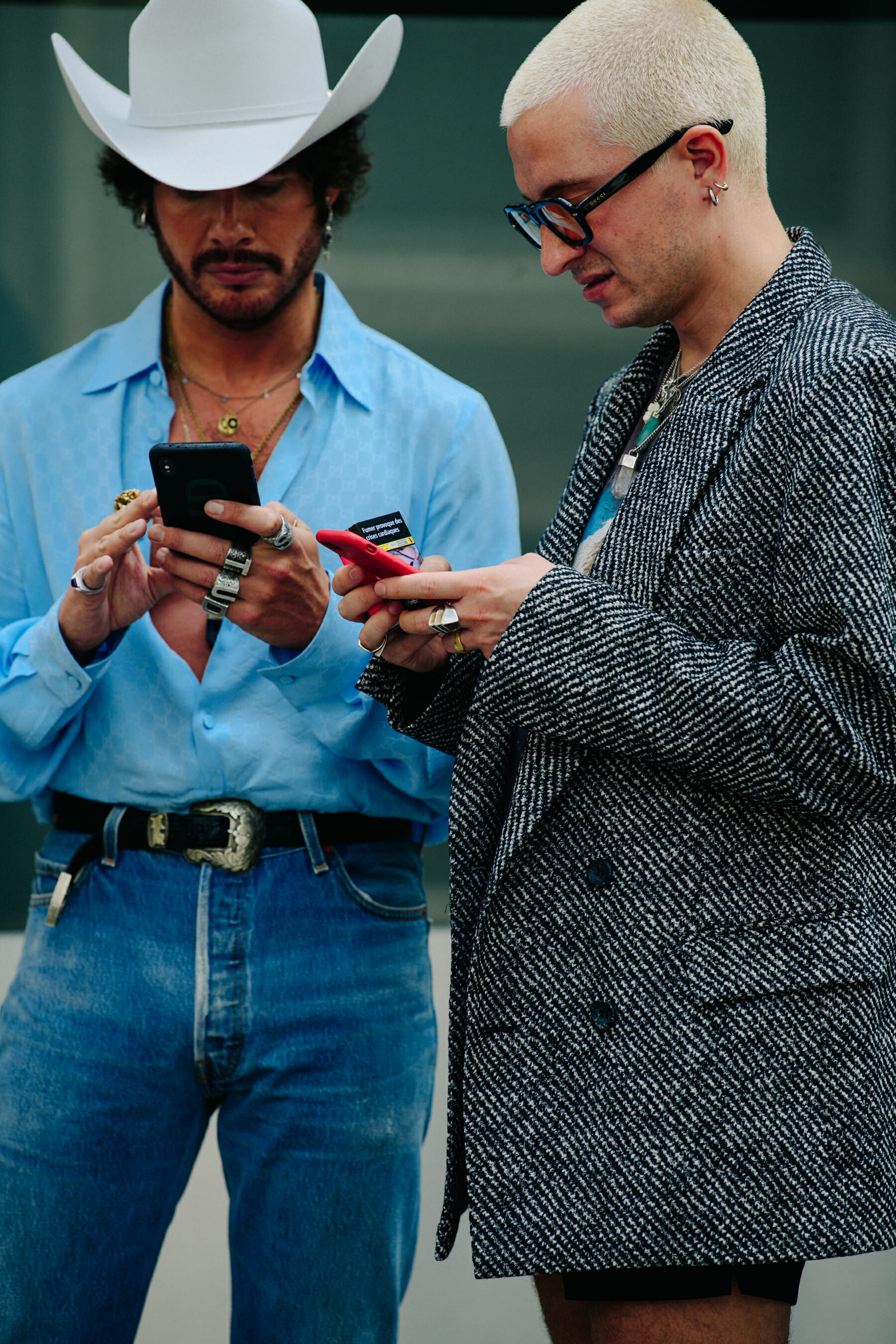 Two men wearing fashion clothes