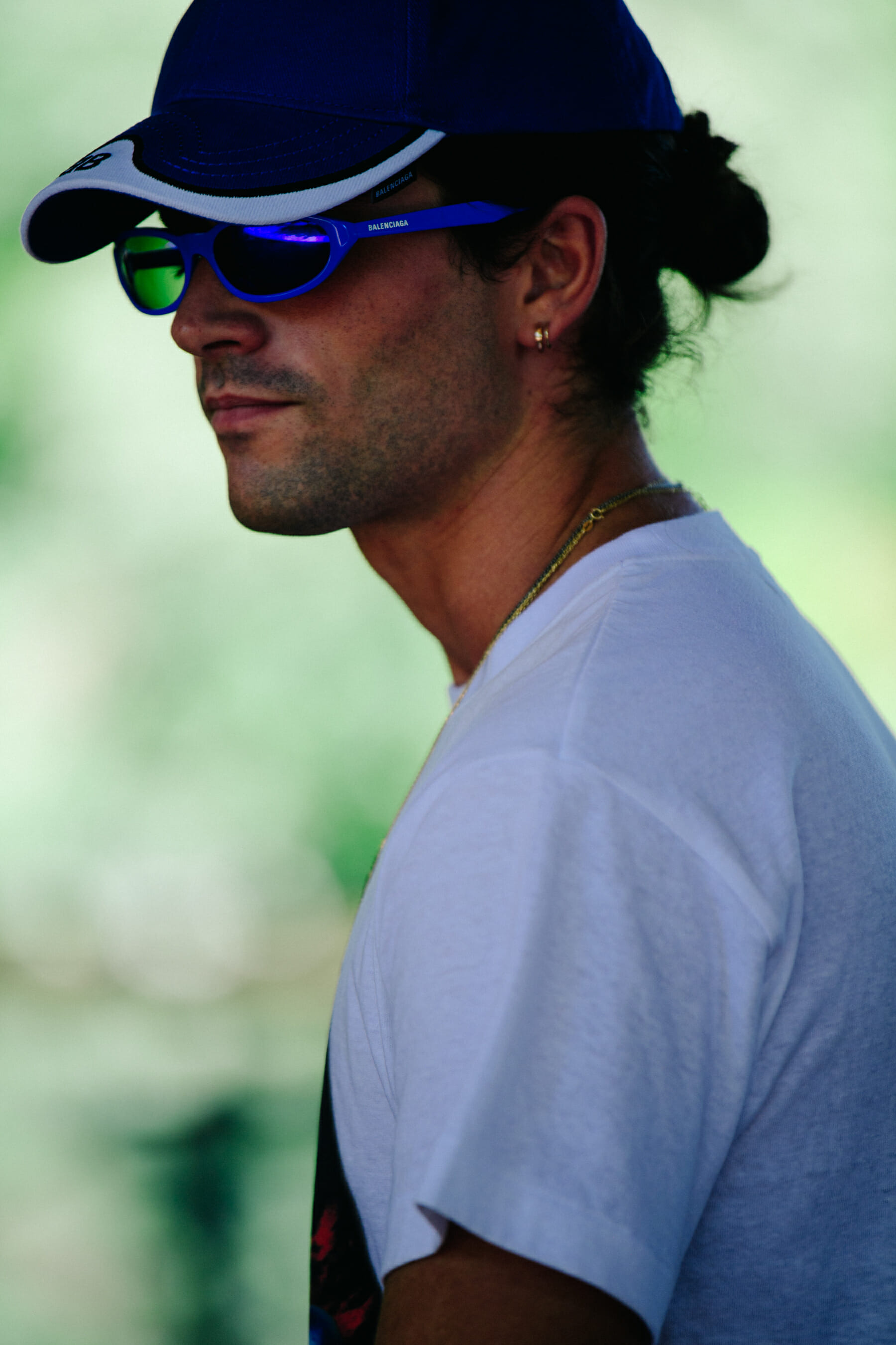 Man wearing Balenciaga glasses