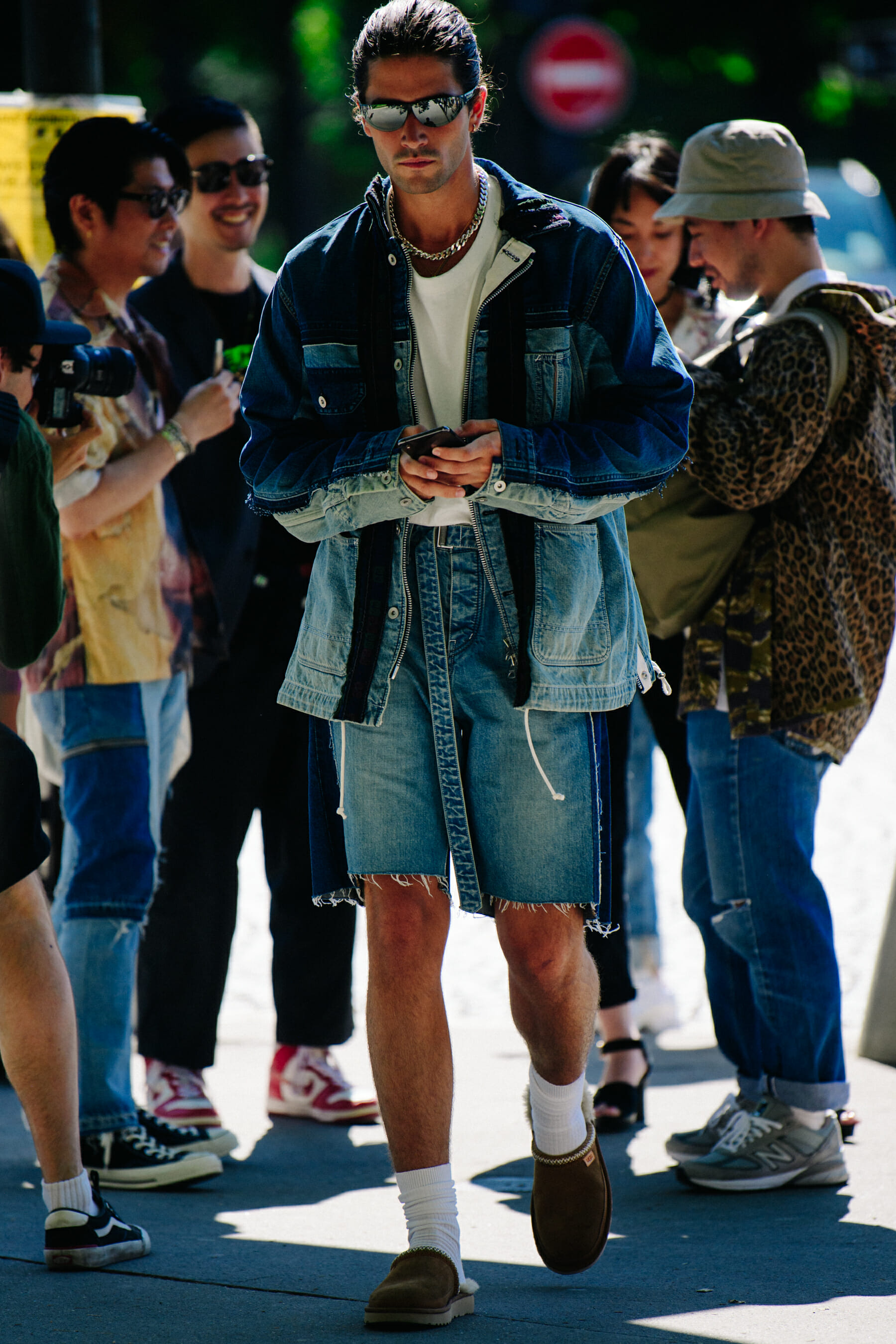 Man wearing UGG slippers