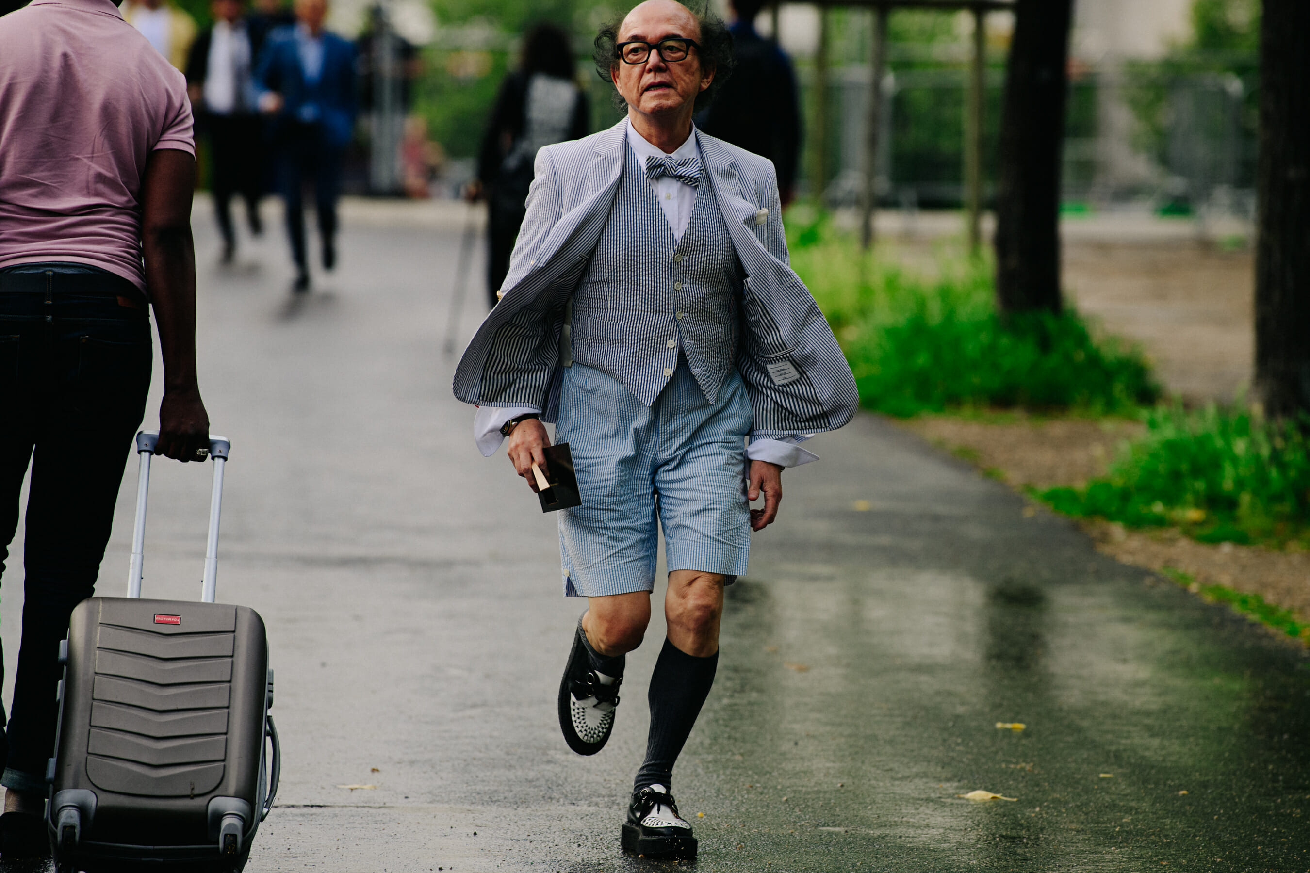 Man wearing Thom Browne suit