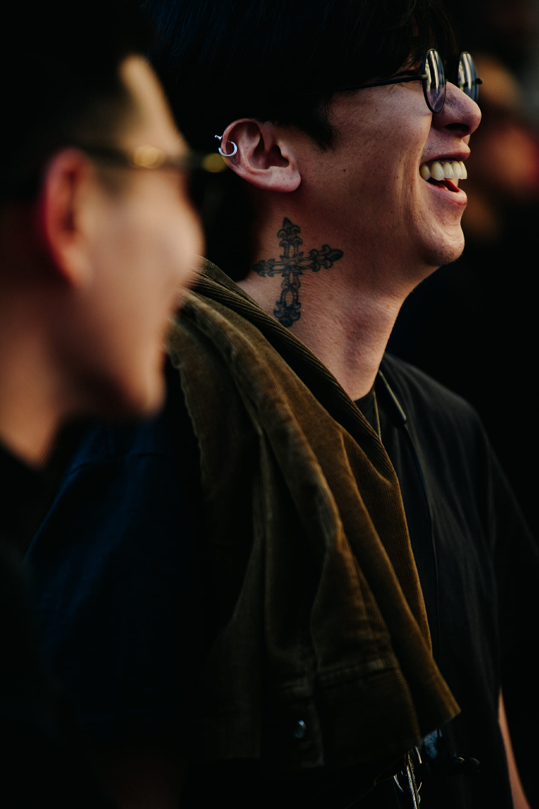 Man with neck tattoo