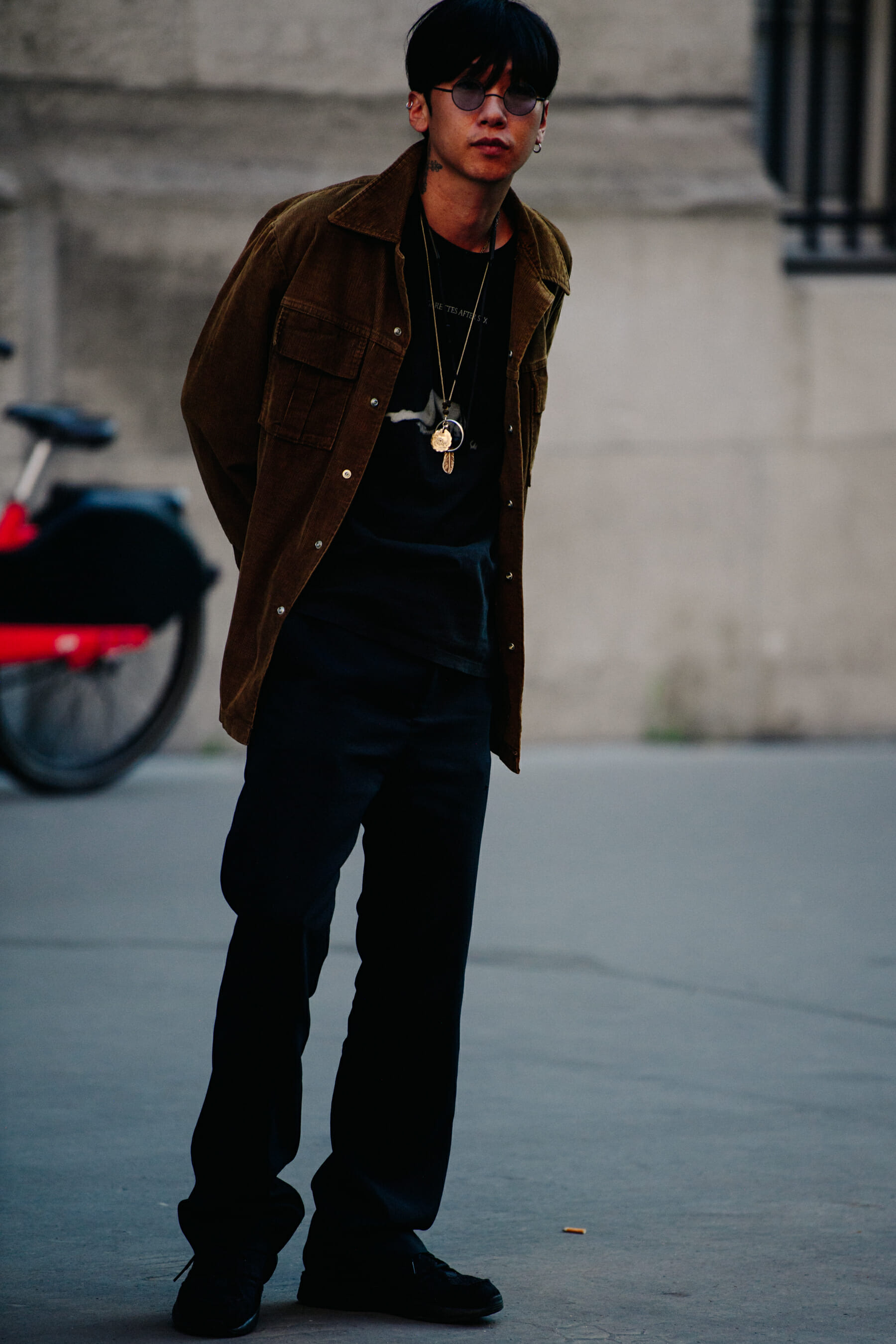 Man wearing brown jacket