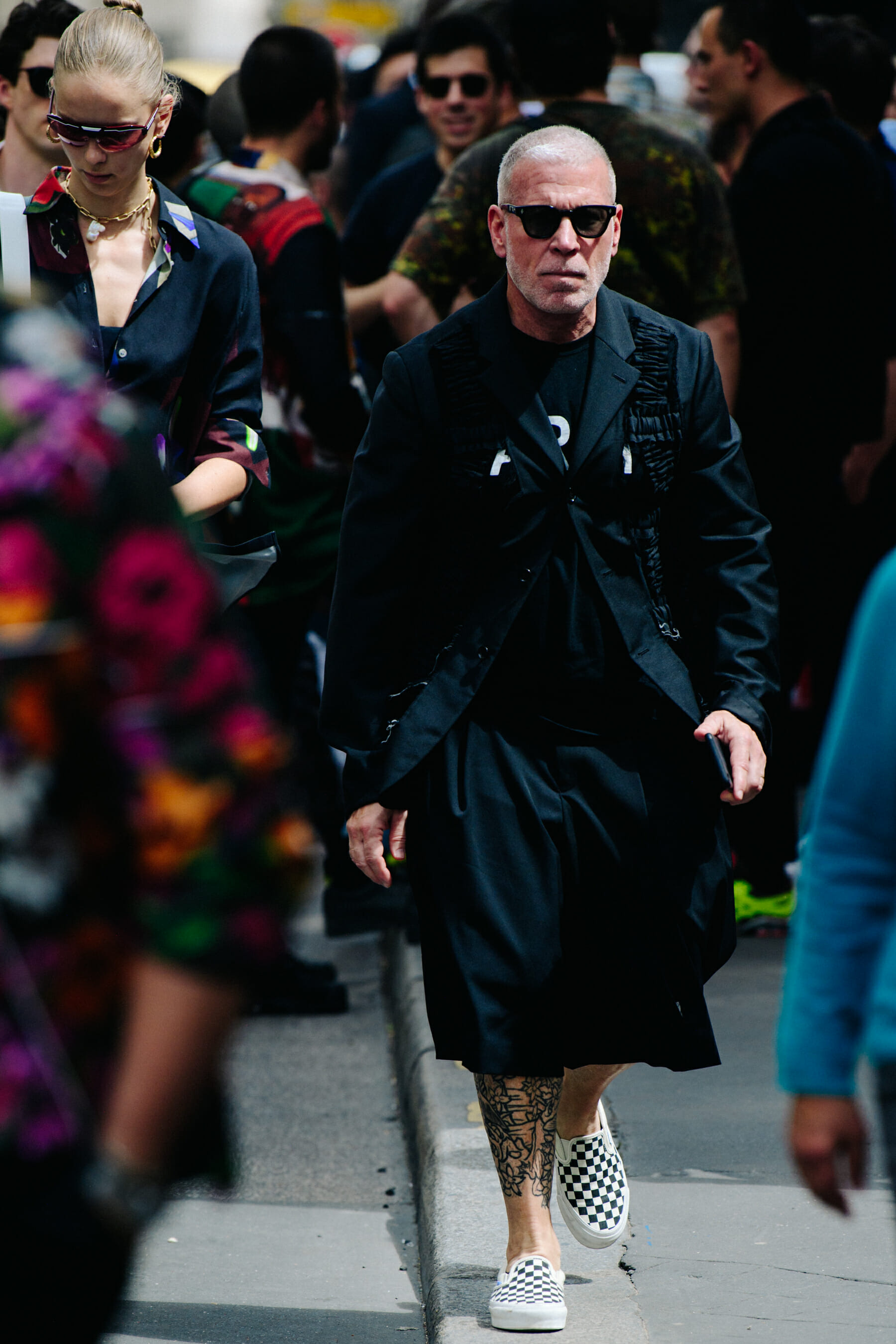 Man wearing black suit