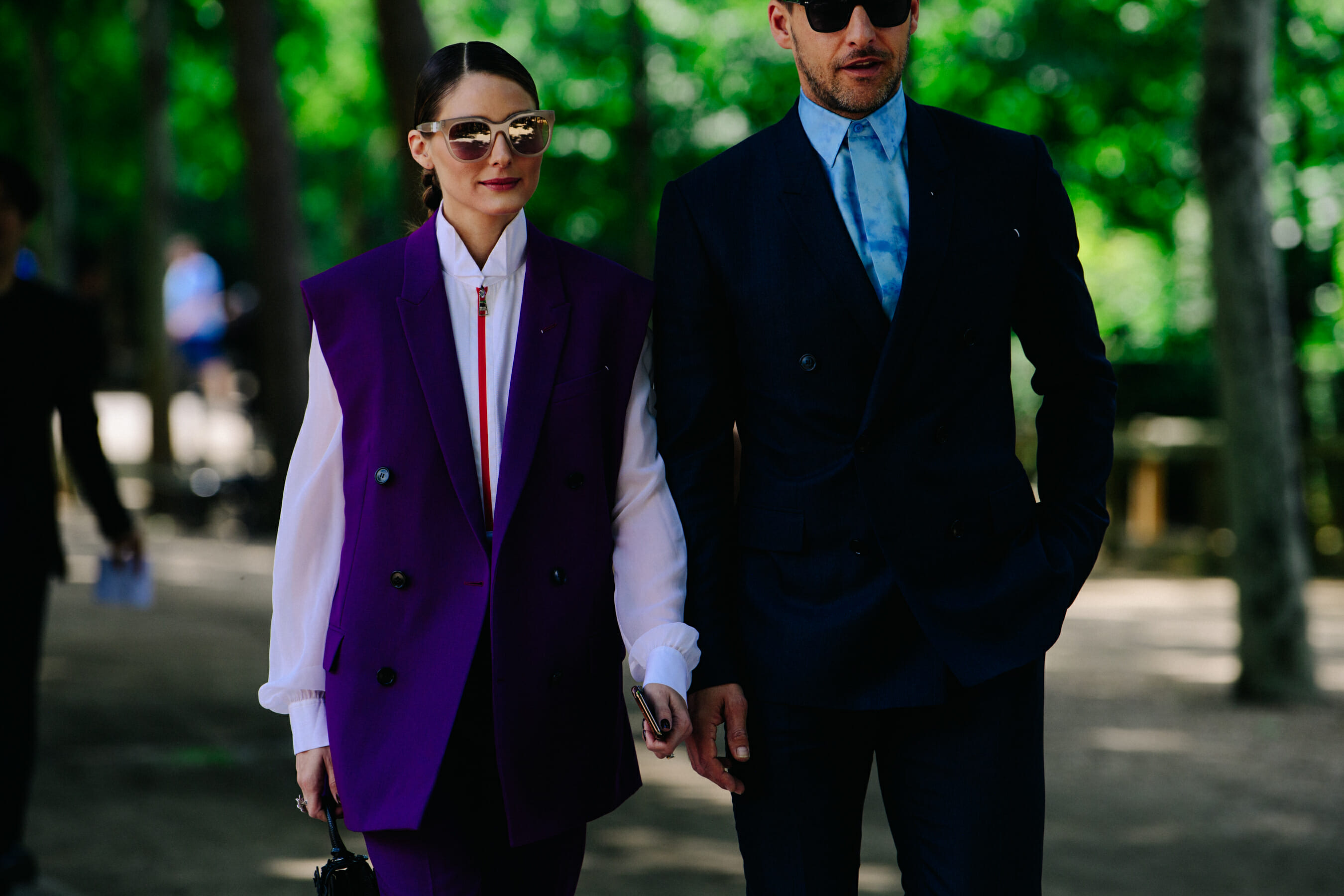 Couple wearing suits